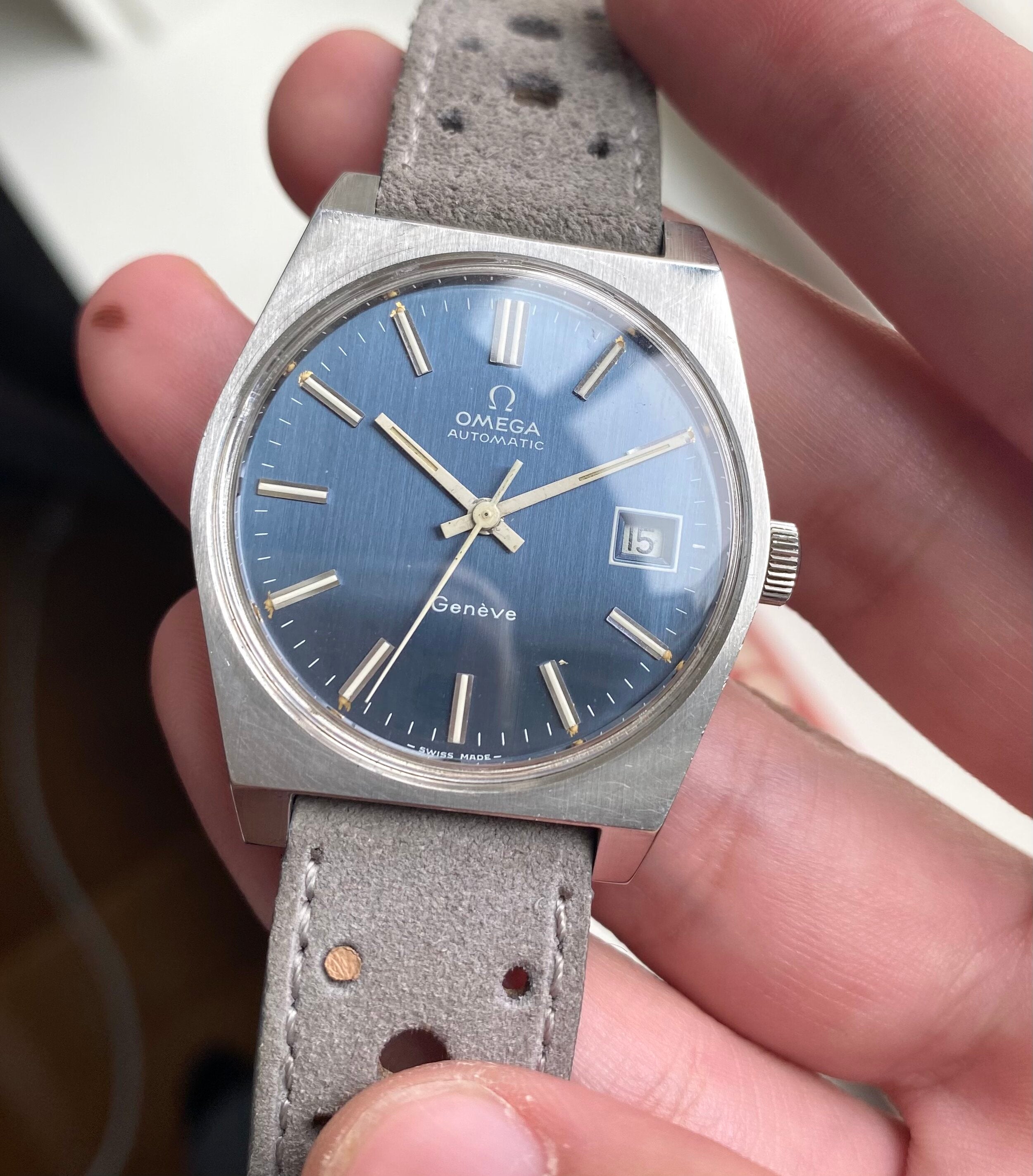 Omega Geneve — Blue Vertical Stripe