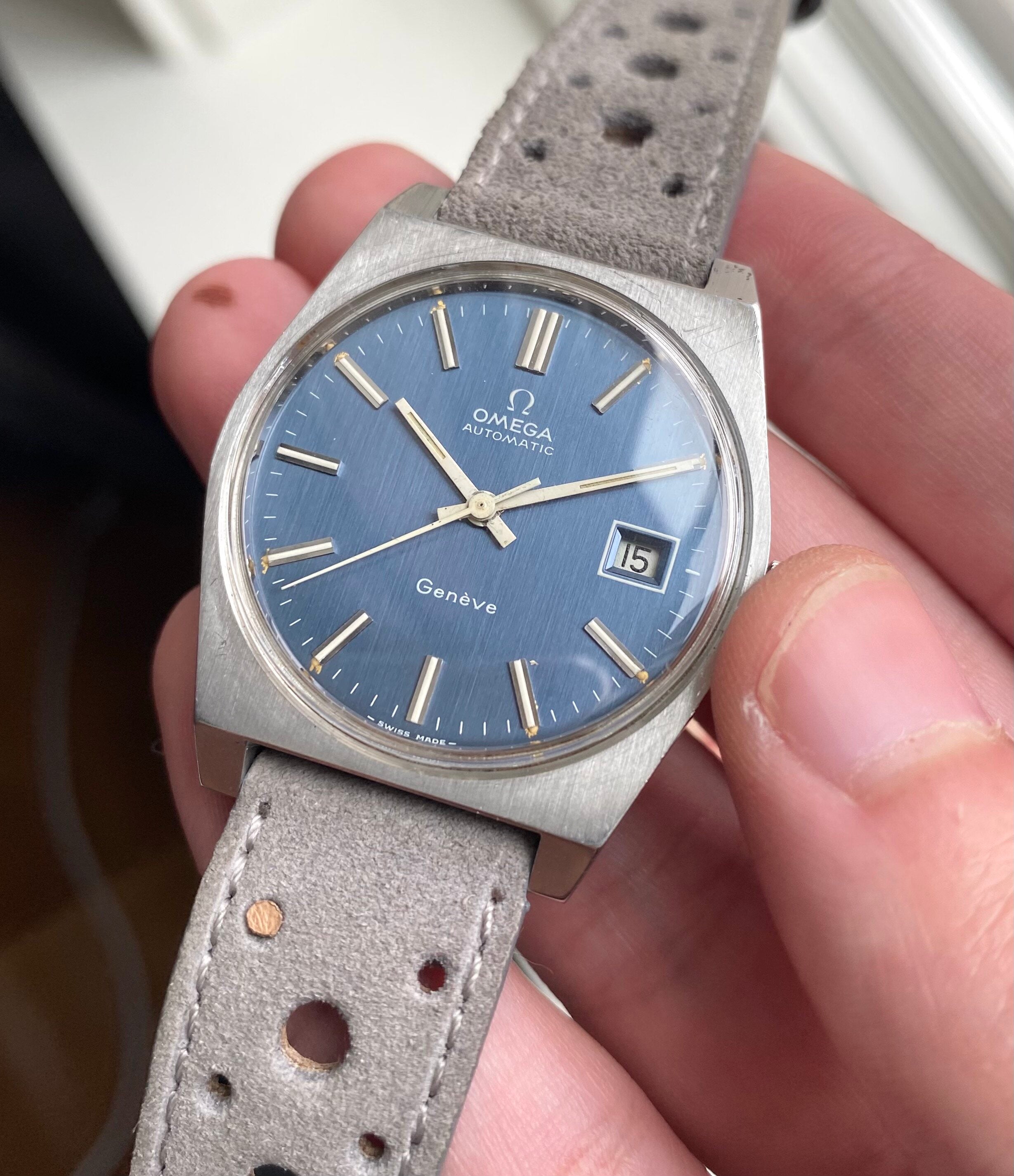 Omega Geneve — Blue Vertical Stripe