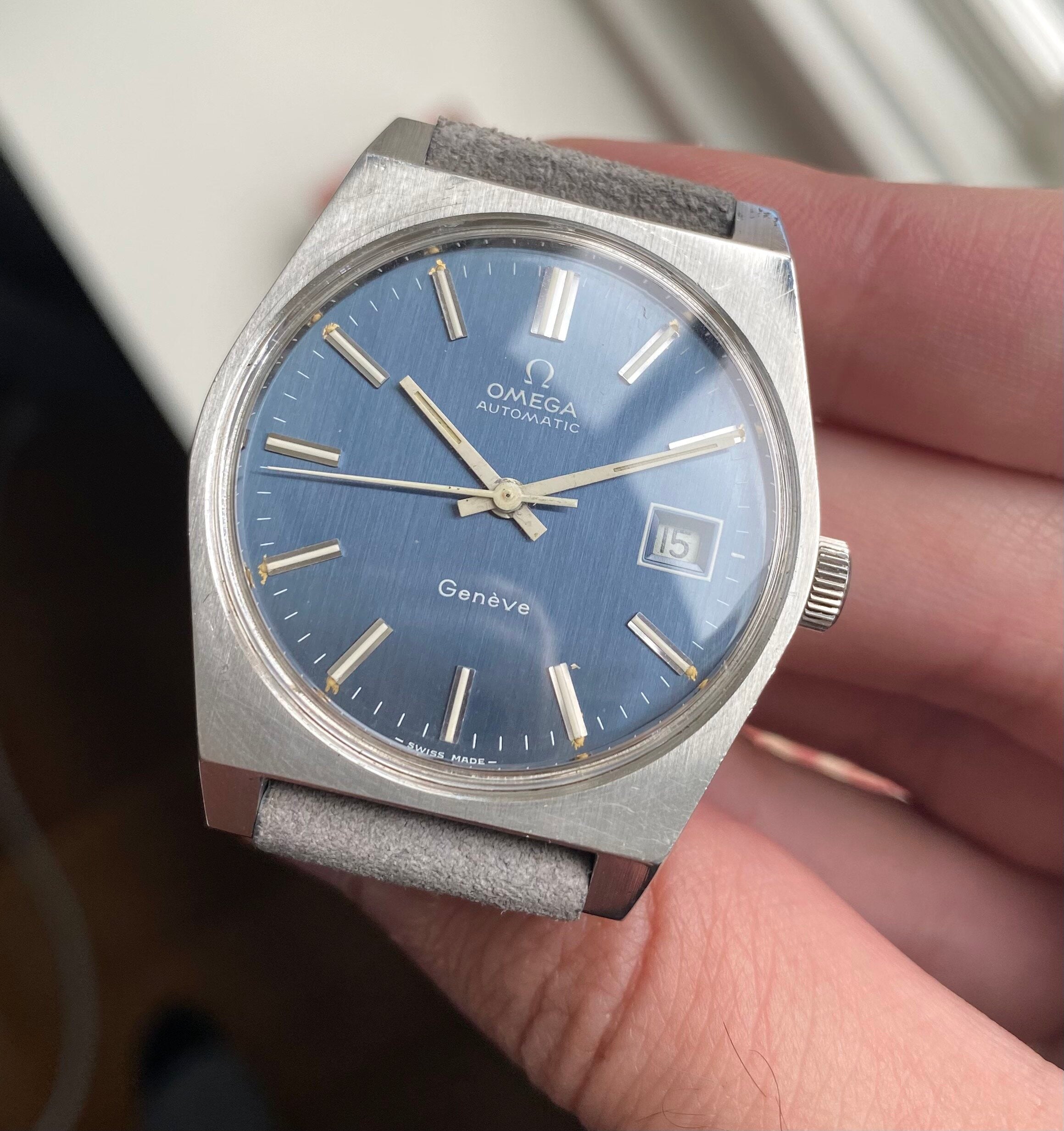 Omega Geneve — Blue Vertical Stripe