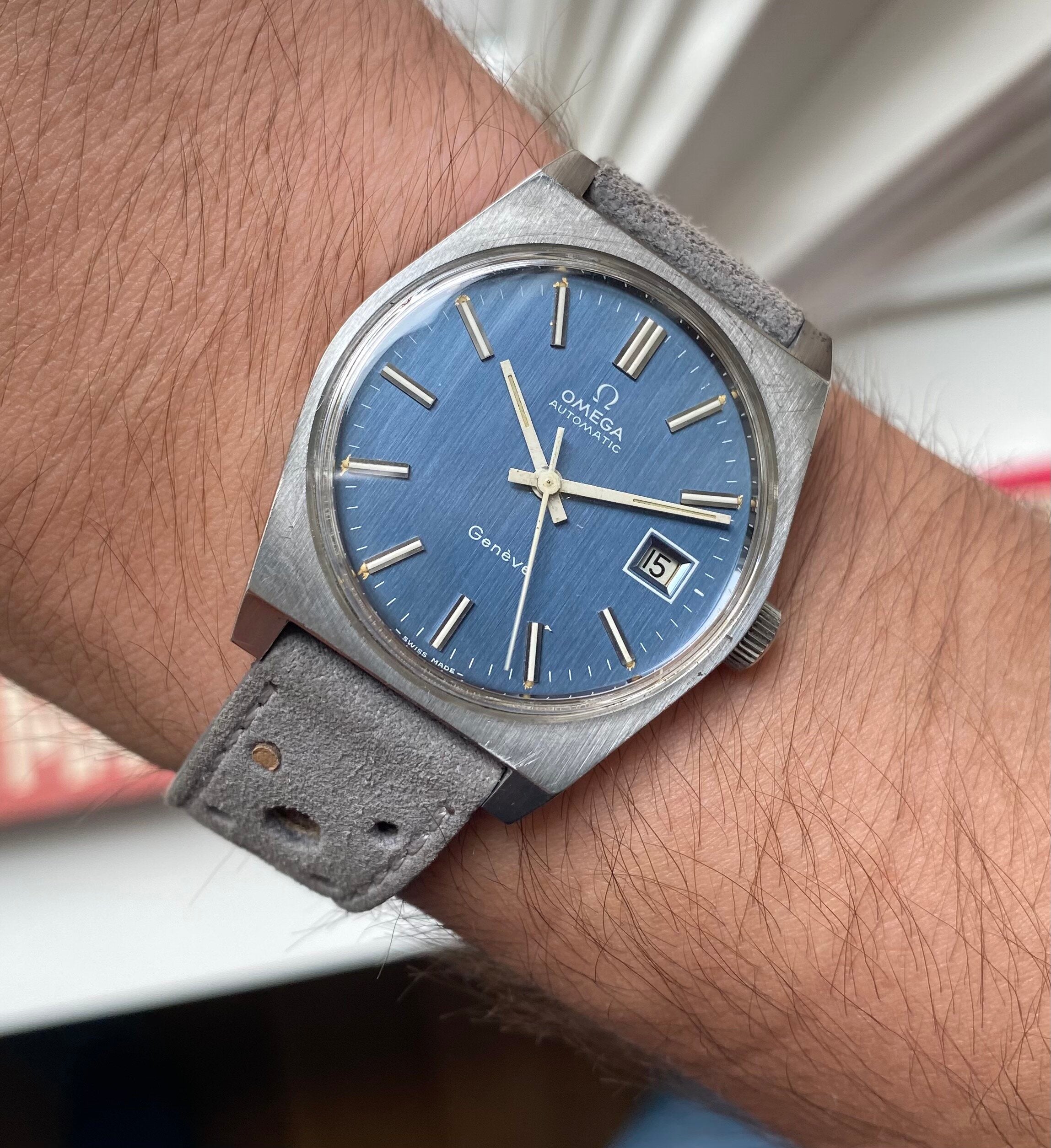 Omega Geneve — Blue Vertical Stripe