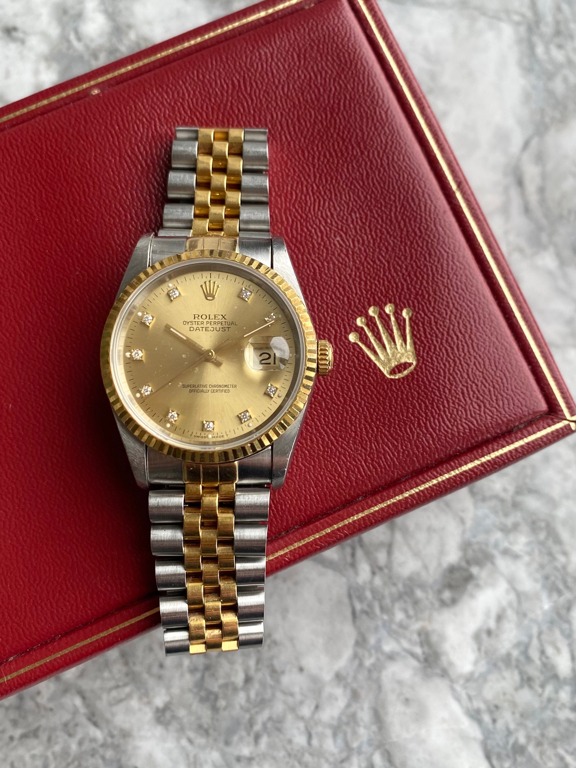 Rolex Datejust 16233G - Factory Diamond Dial.