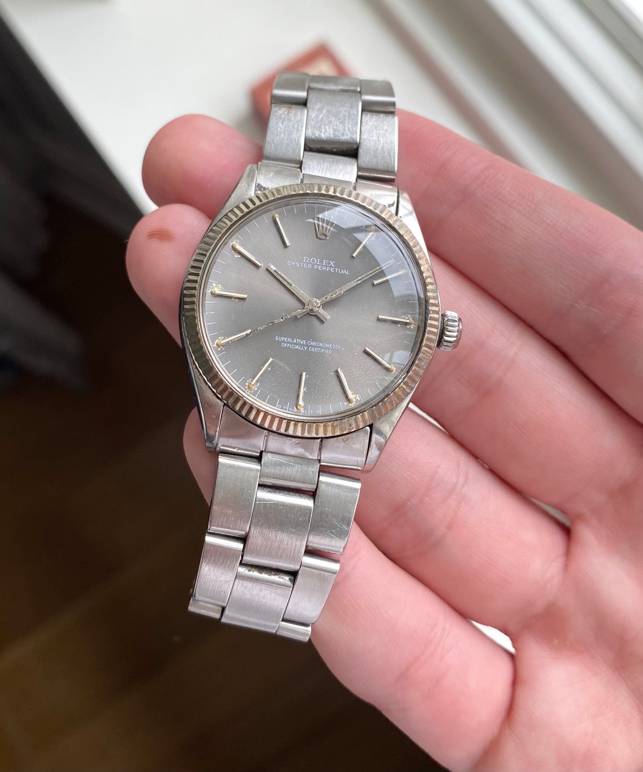 Rolex Oysterperpetual ref. 1002 — Grey Sigma Dial