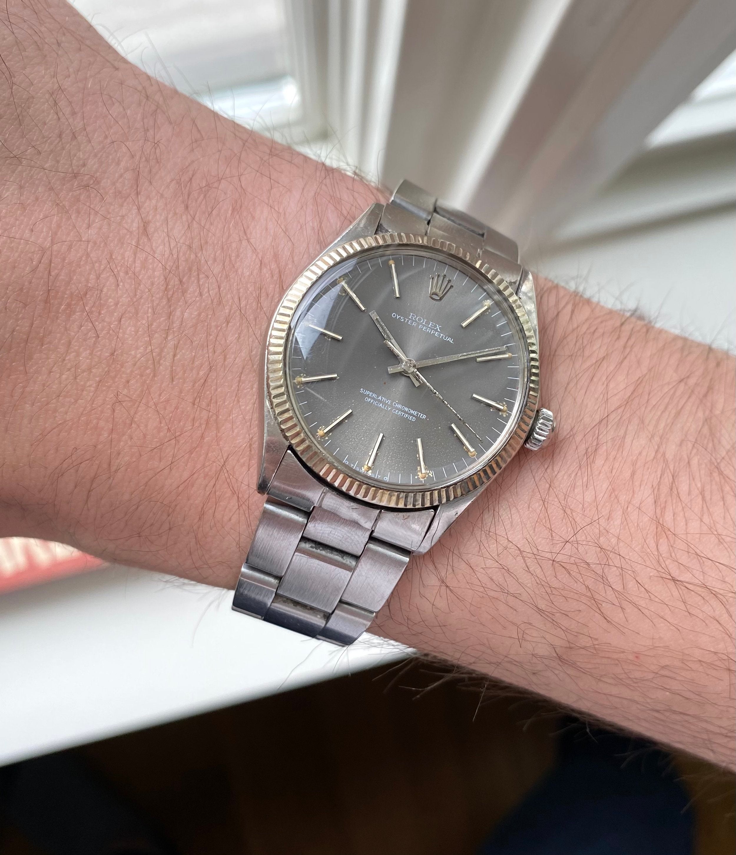 Rolex Oysterperpetual ref. 1002 — Grey Sigma Dial