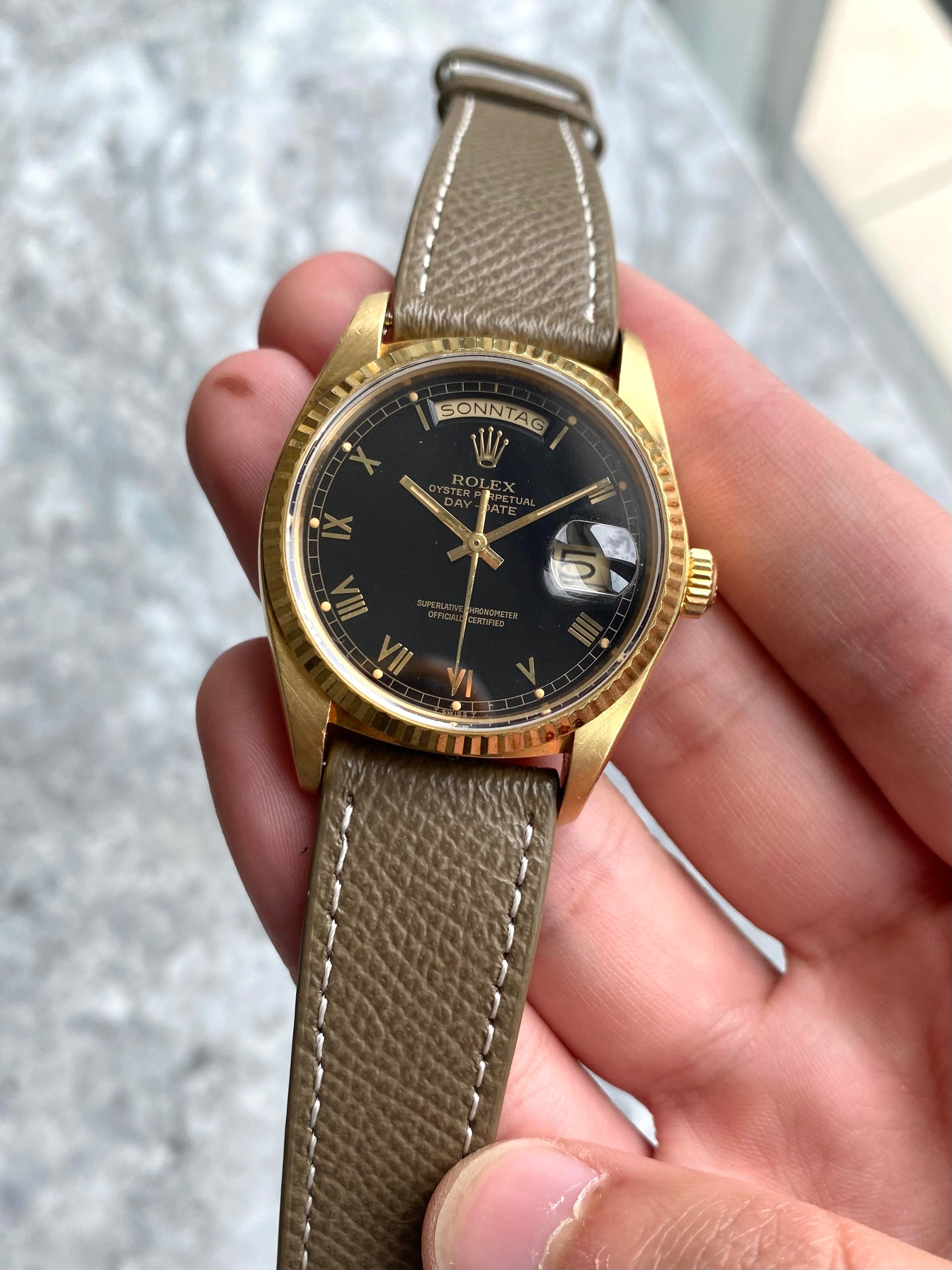 Rolex Daydate 18038 - Black Roman Numerals.