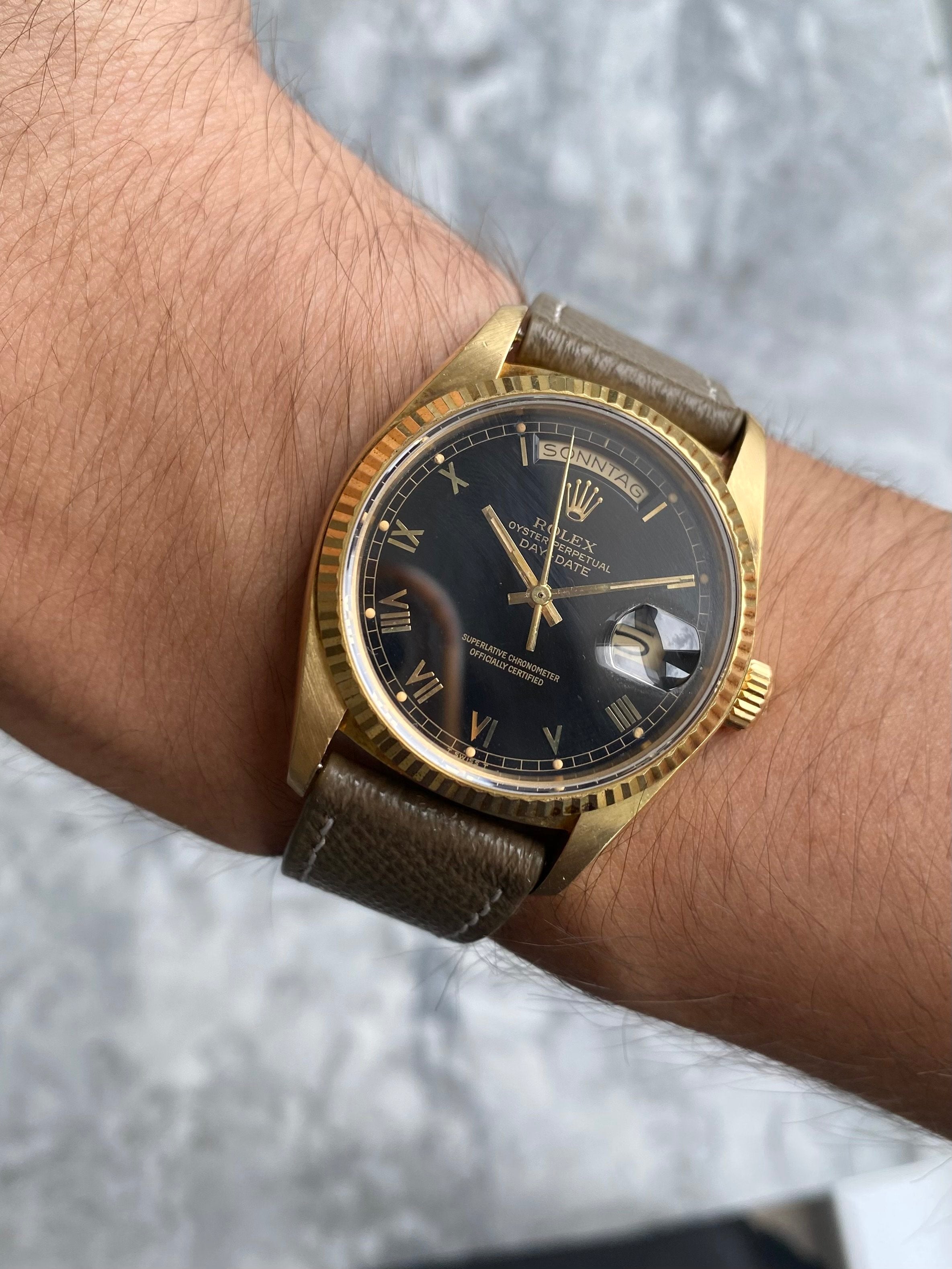 Rolex Daydate 18038 - Black Roman Numerals.