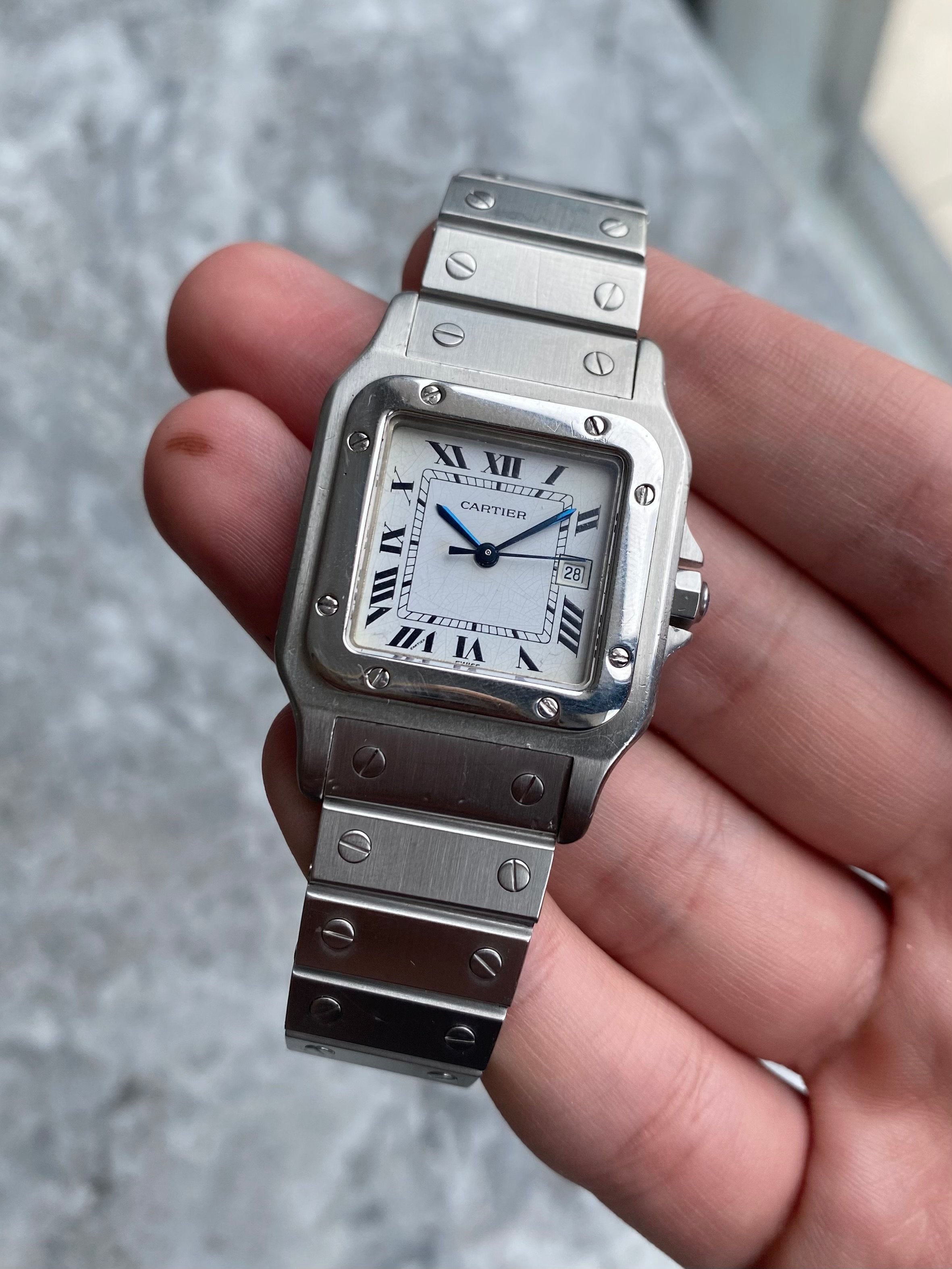 Cartier Santos 2960 - White Roman Numerals.