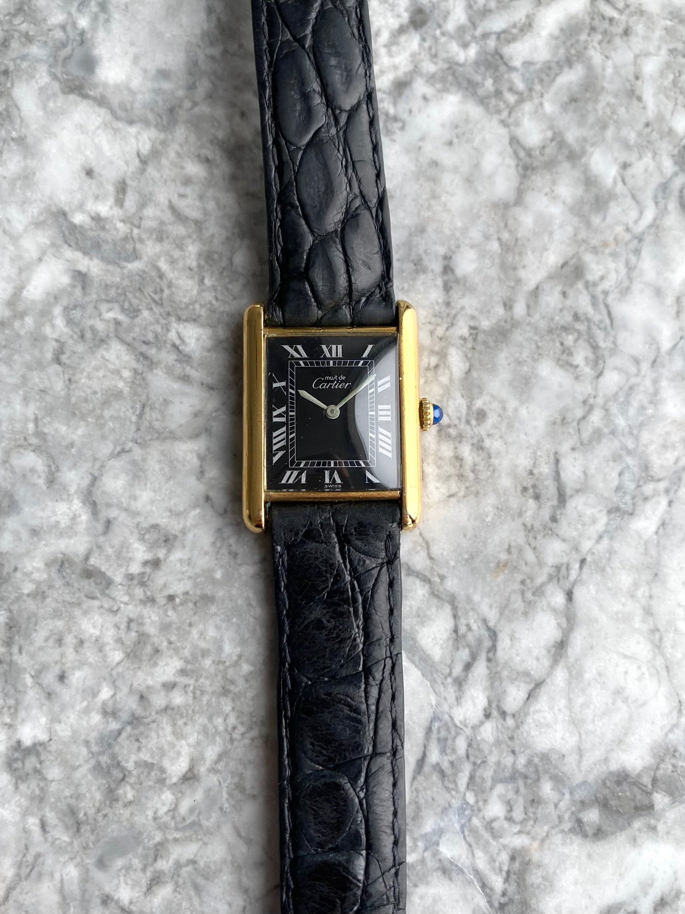 Cartier Tank - Black Roman Numerals.