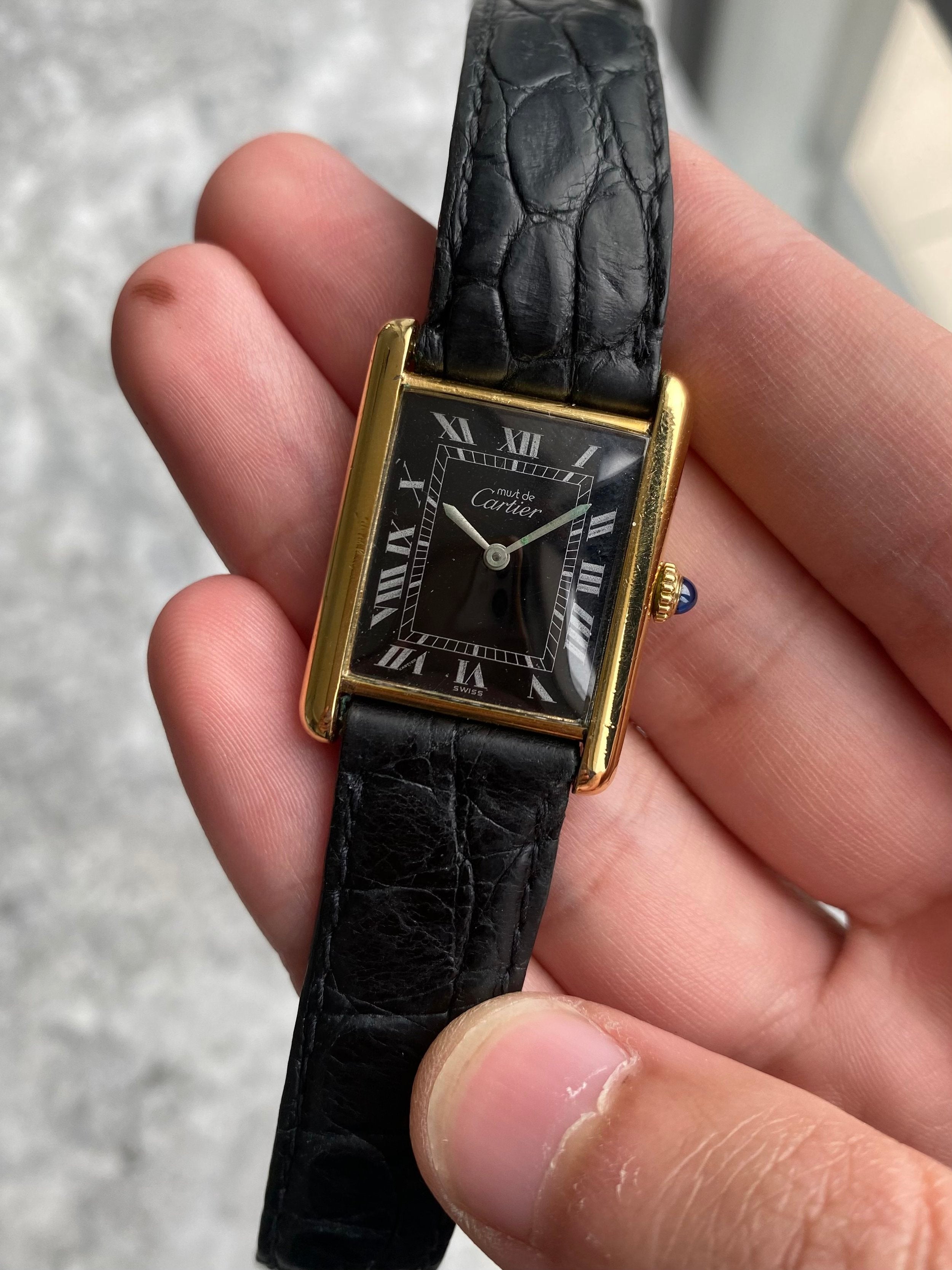 Cartier Tank - Black Roman Numerals.