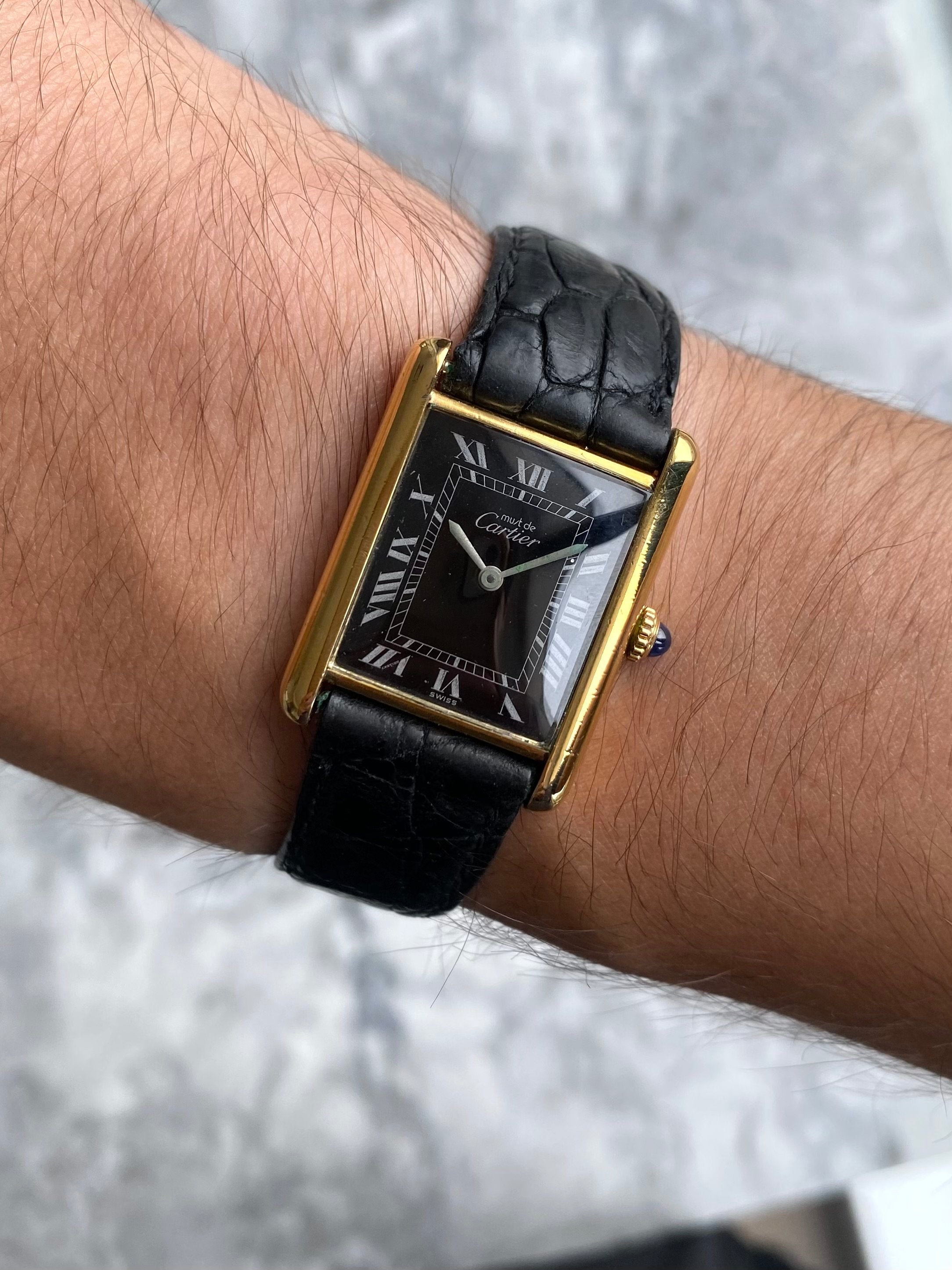 Cartier Tank - Black Roman Numerals.