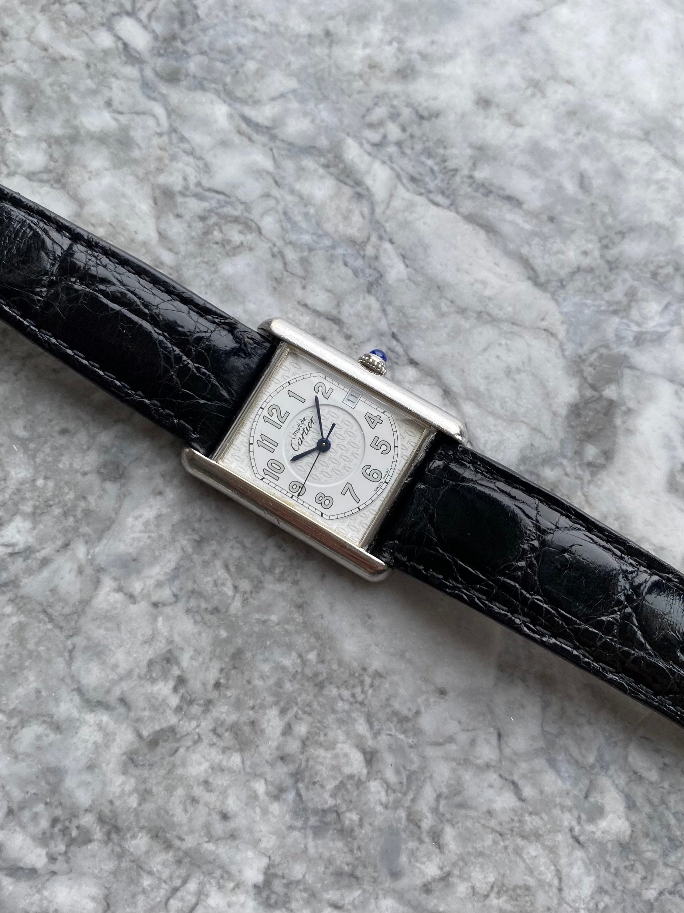 Cartier Tank 2414 - White Arabic Numerals.