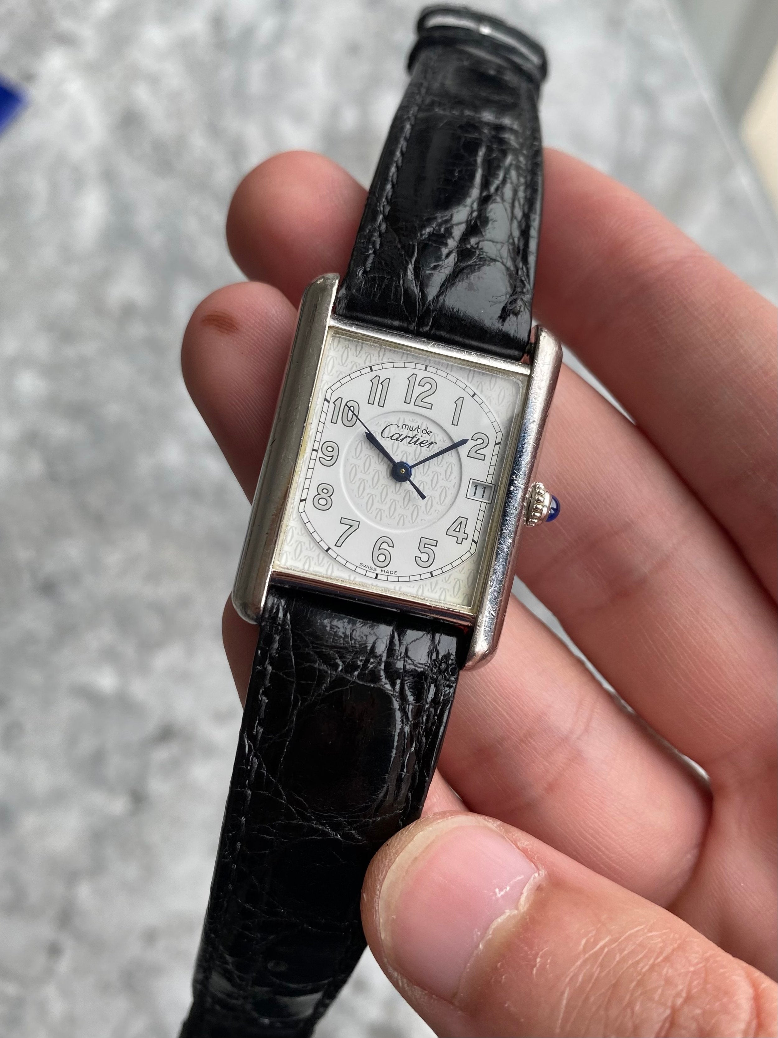 Cartier Tank 2414 - White Arabic Numerals.