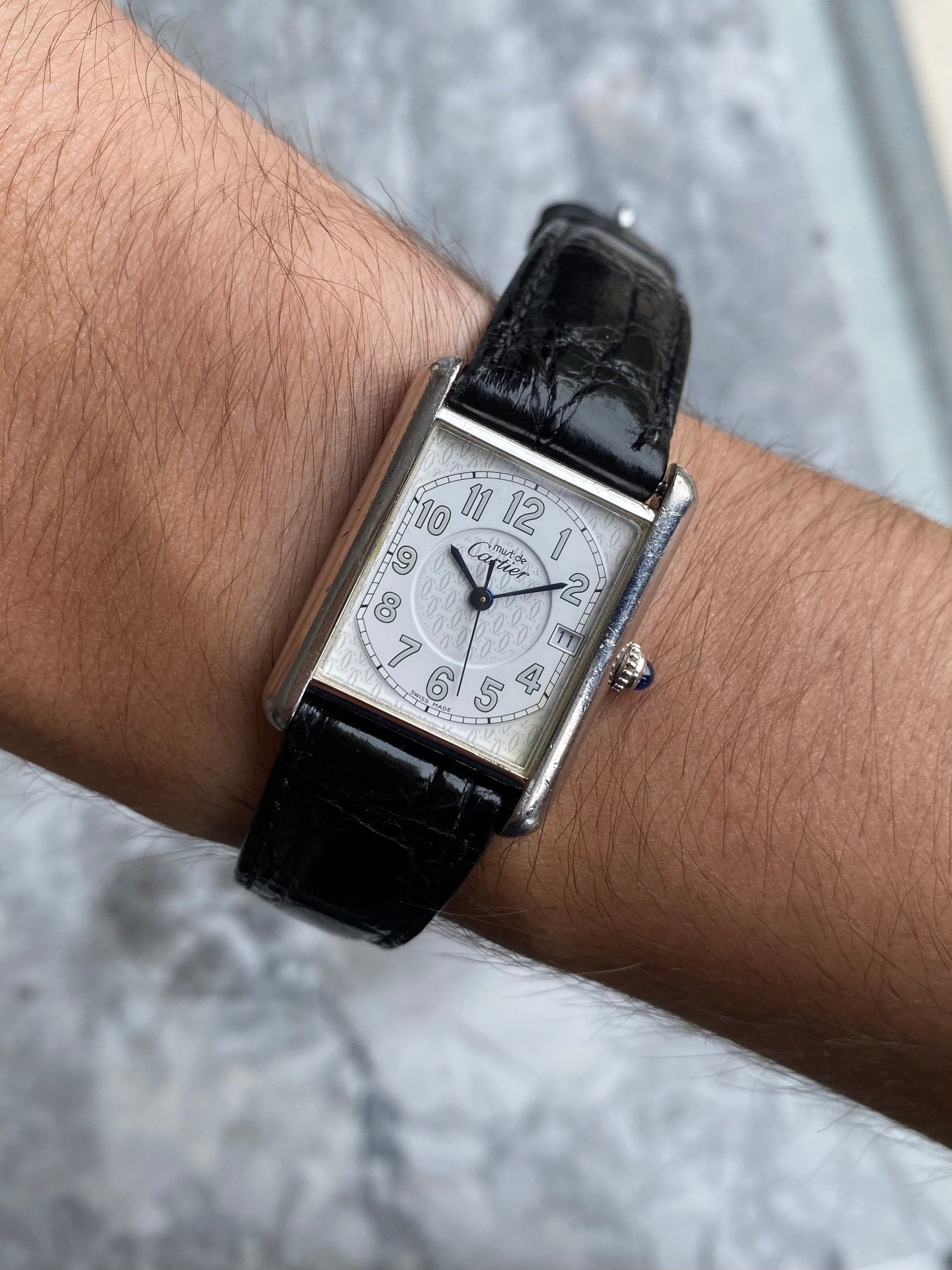 Cartier Tank 2414 - White Arabic Numerals.