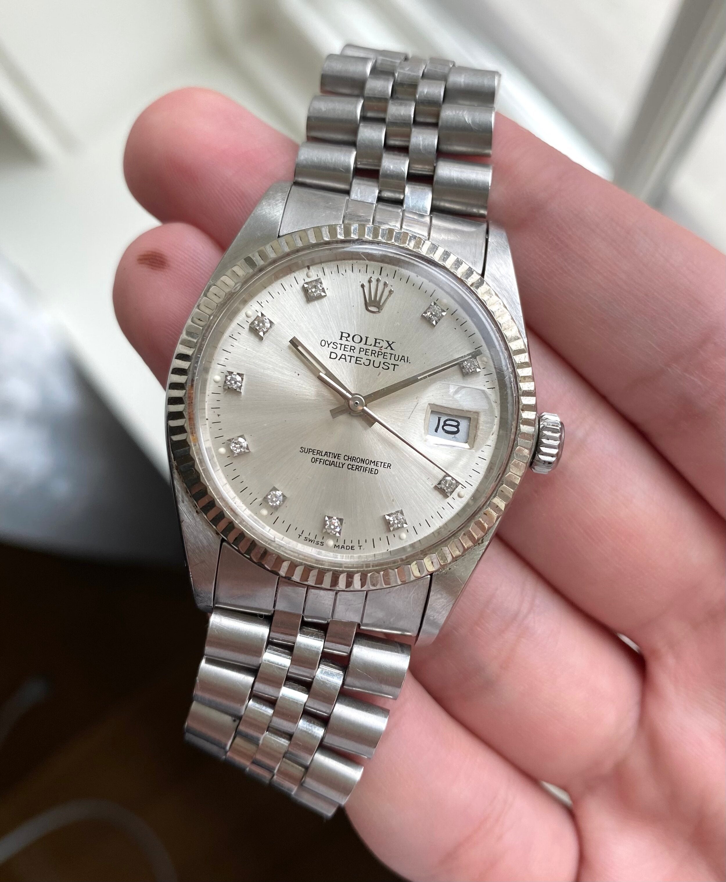 Rolex Datejust ref. 16014 — Diamond Dial