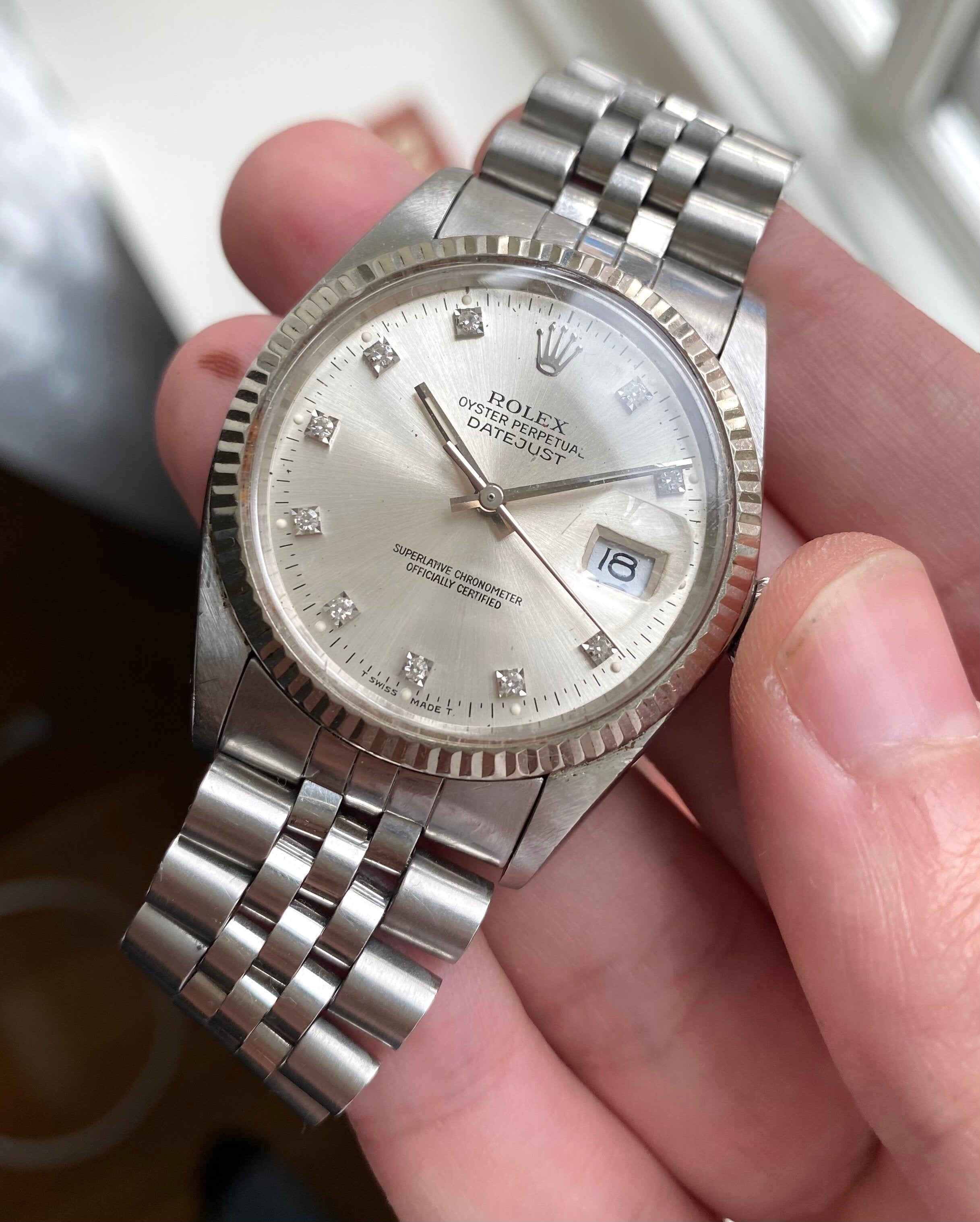 Rolex Datejust ref. 16014 — Diamond Dial