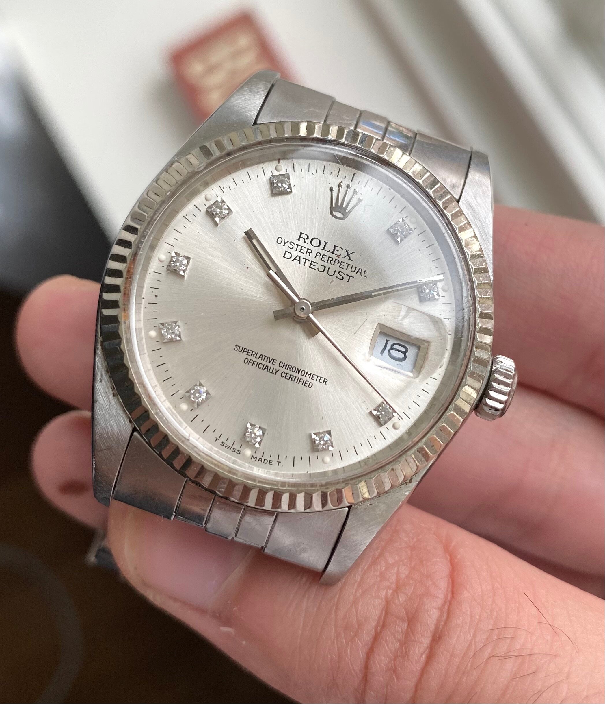 Rolex Datejust ref. 16014 — Diamond Dial