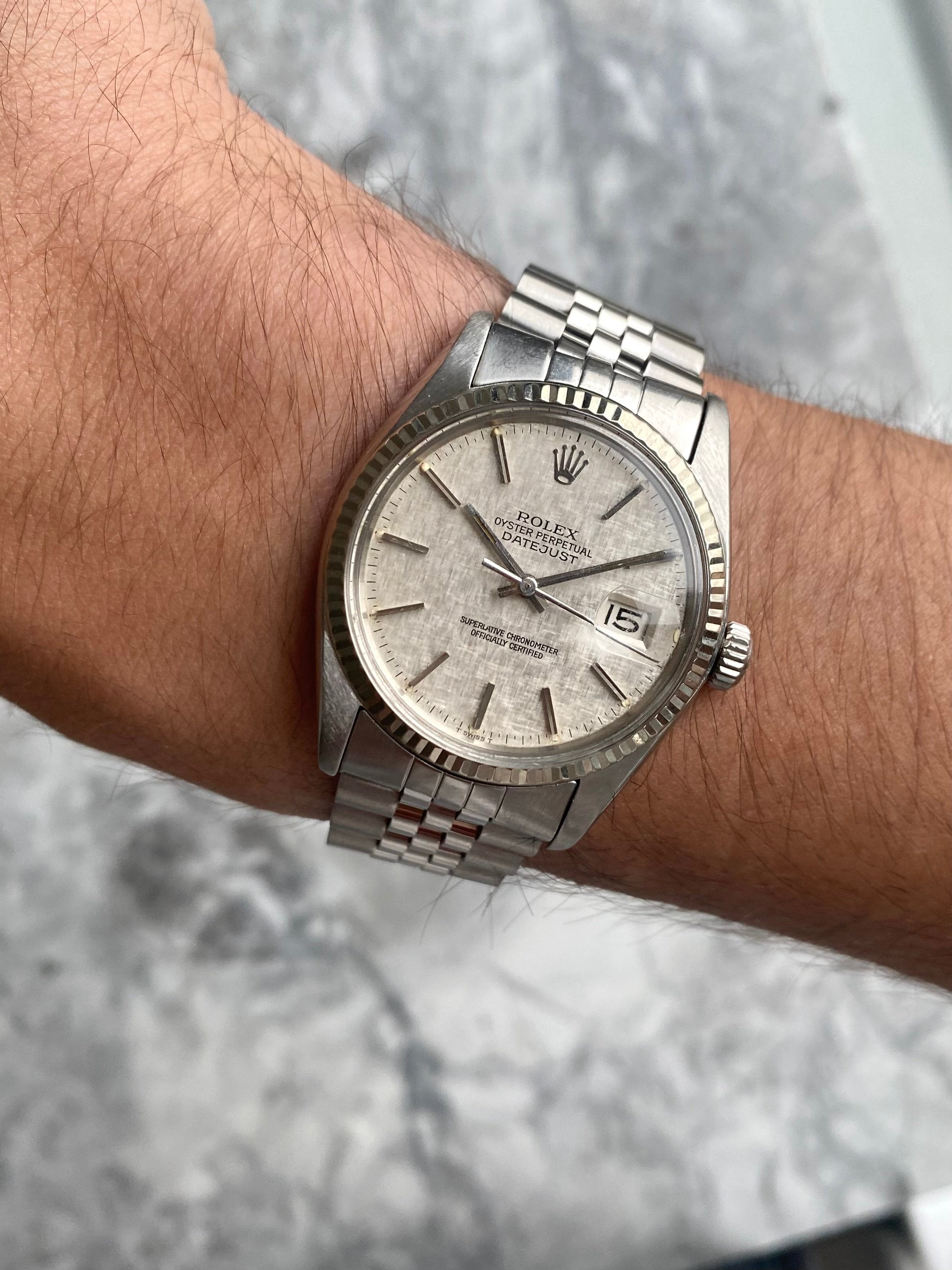 Rolex Datejust 16014 - Silver Linen.