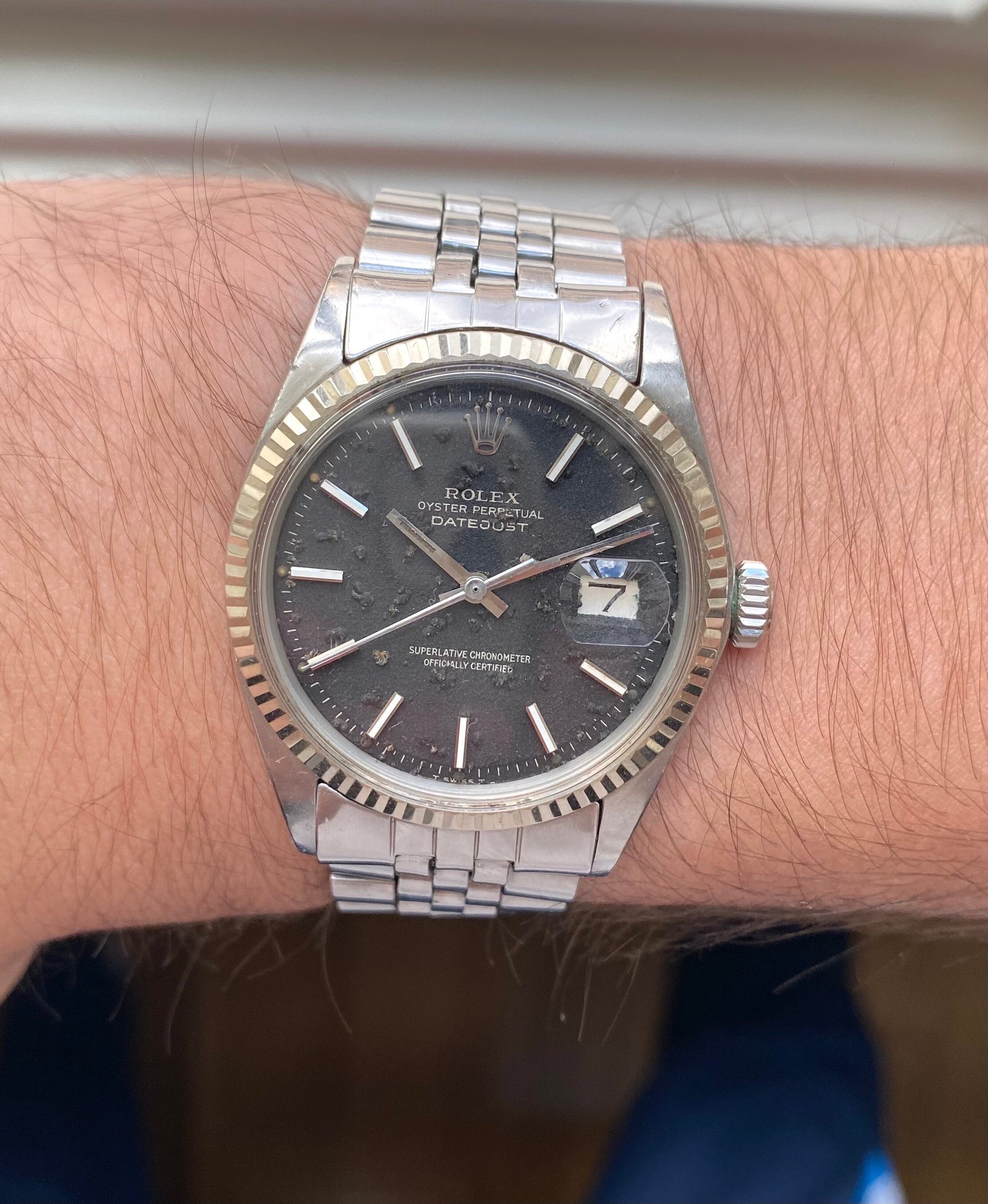 Rolex Datejust ref. 1601 — Matte Black Dial