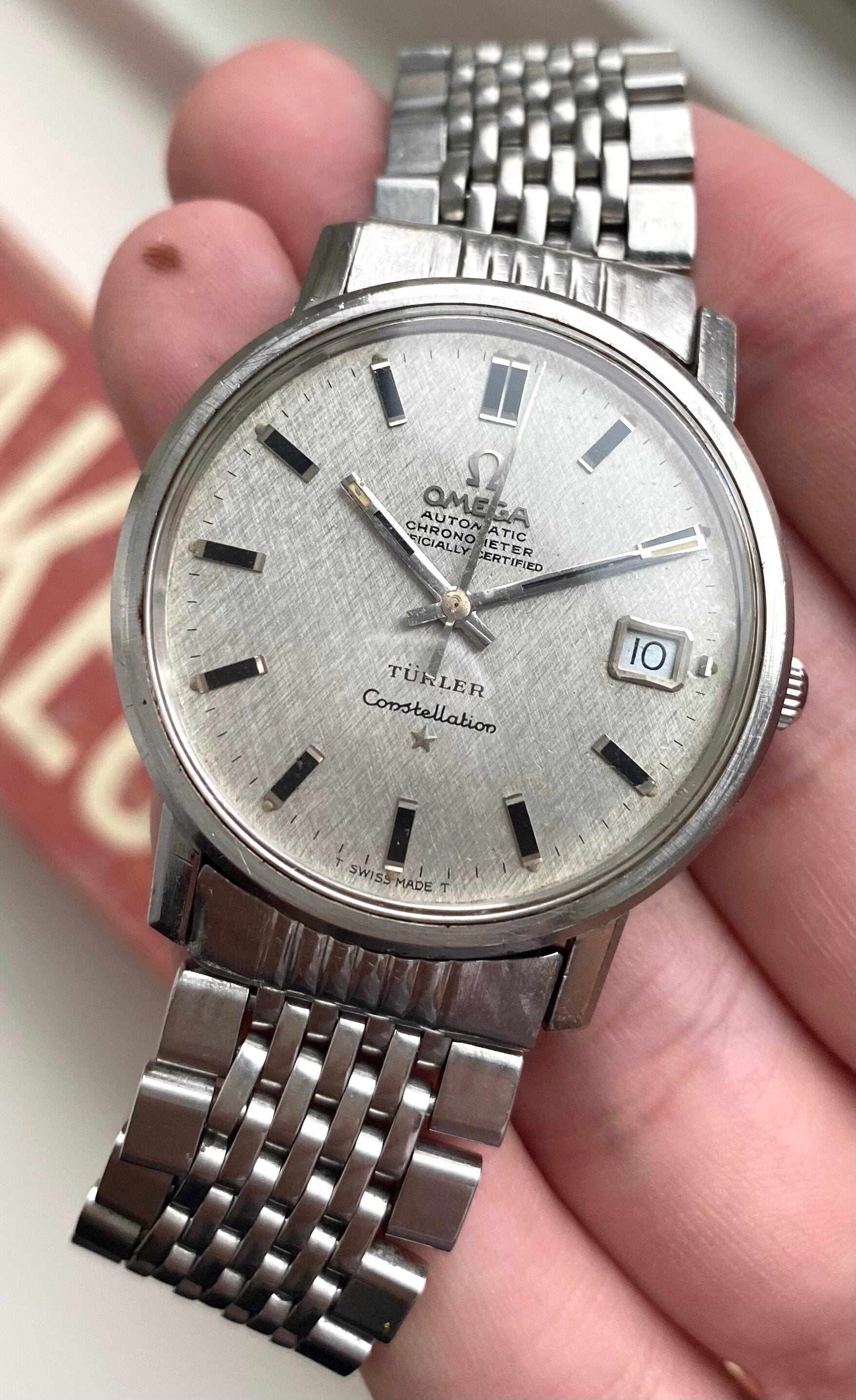 Omega Constellation — "Turler" Signed Linen Dial