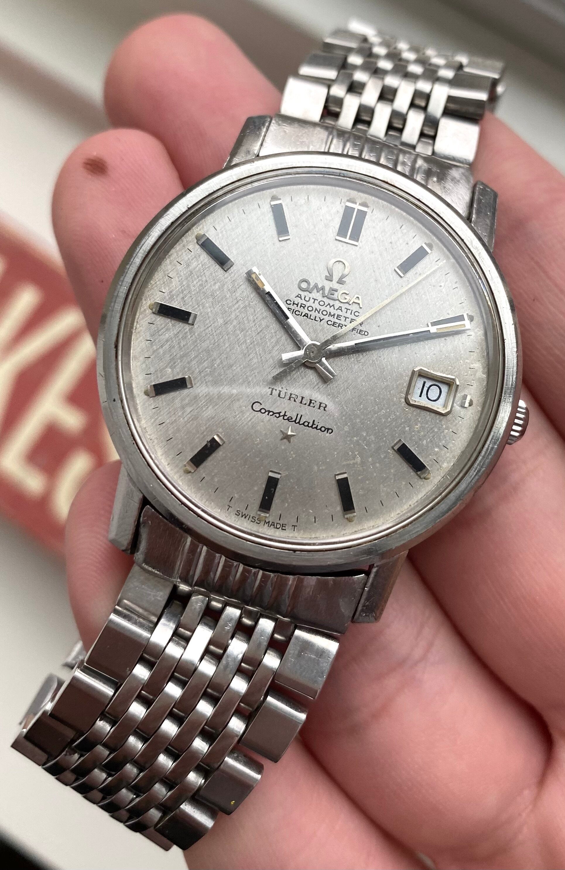 Omega Constellation — "Turler" Signed Linen Dial