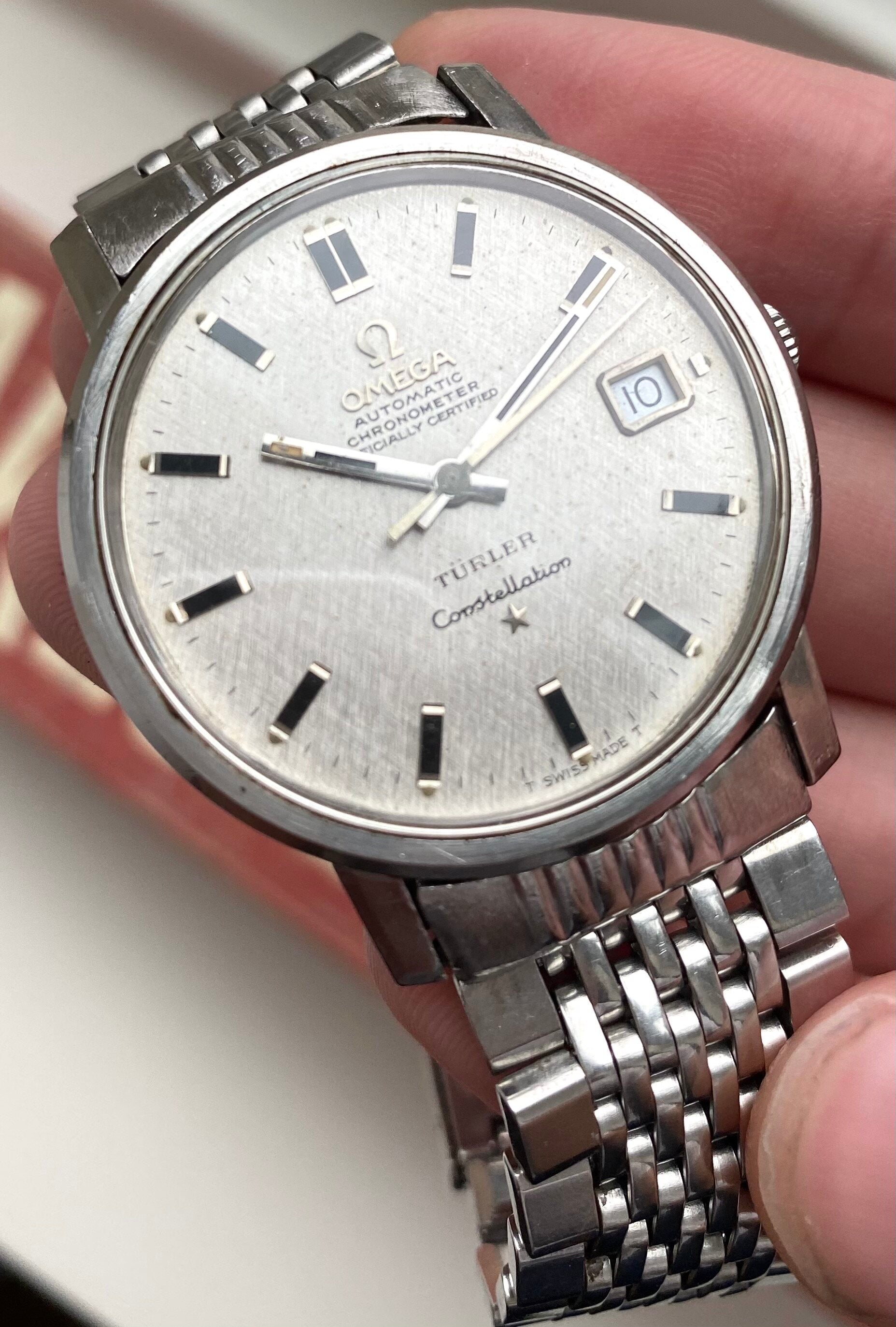 Omega Constellation — "Turler" Signed Linen Dial