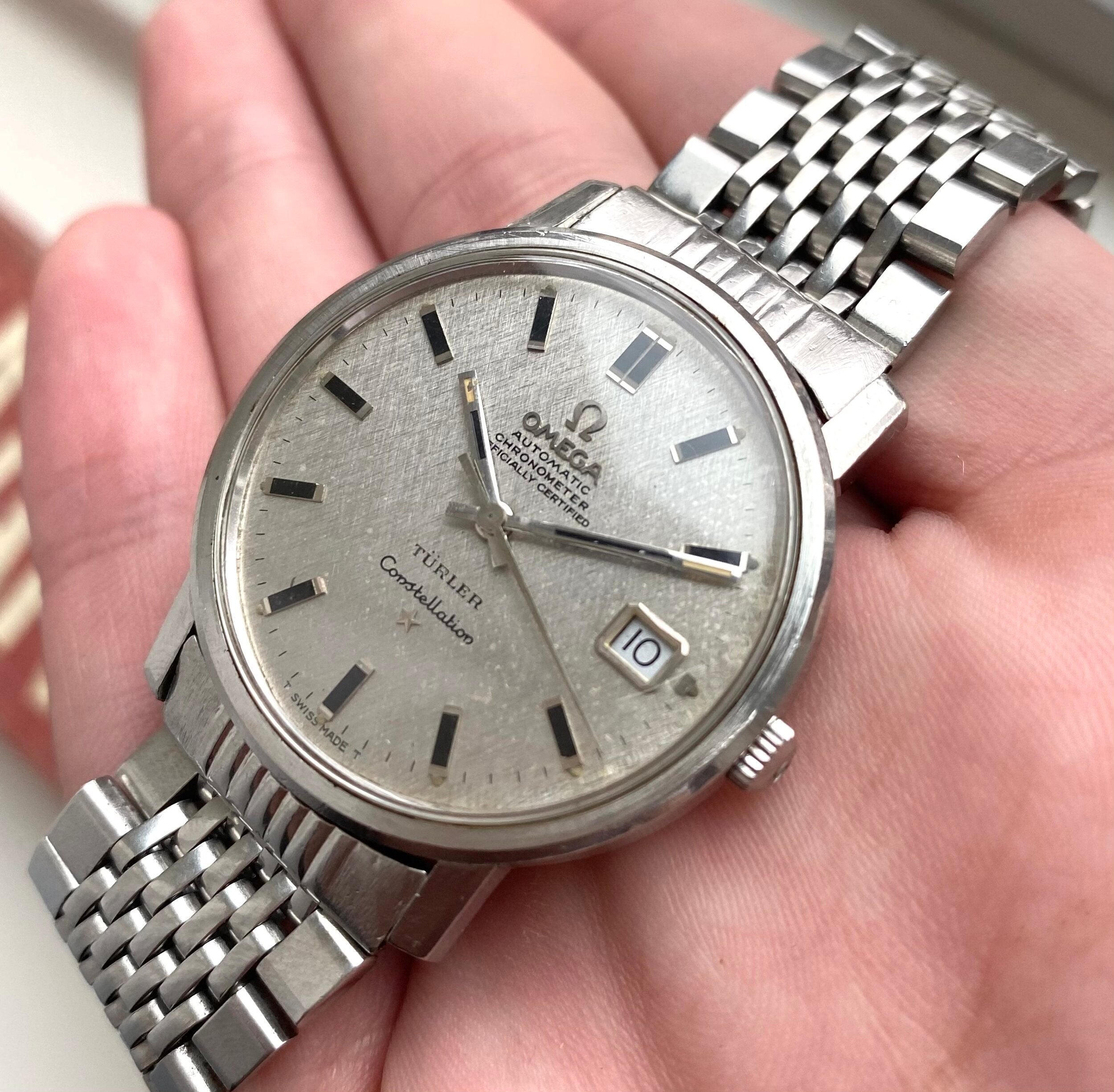 Omega Constellation — "Turler" Signed Linen Dial