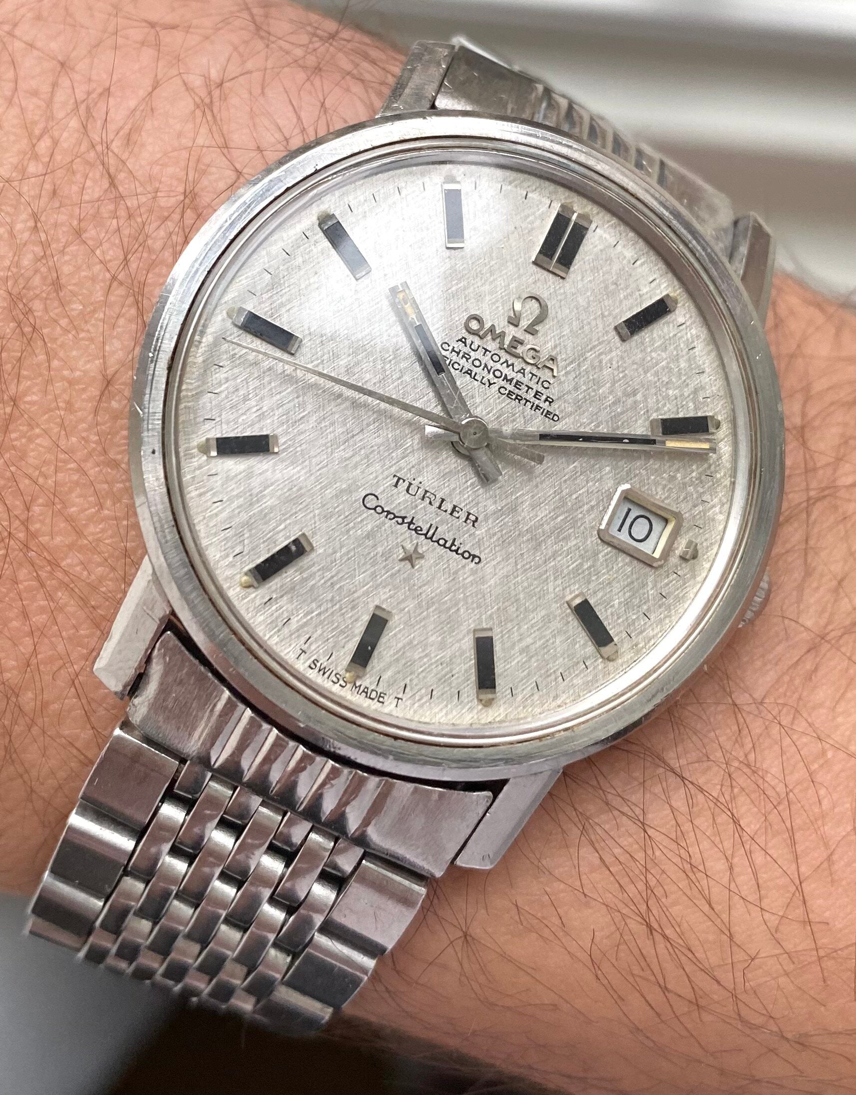 Omega Constellation — "Turler" Signed Linen Dial