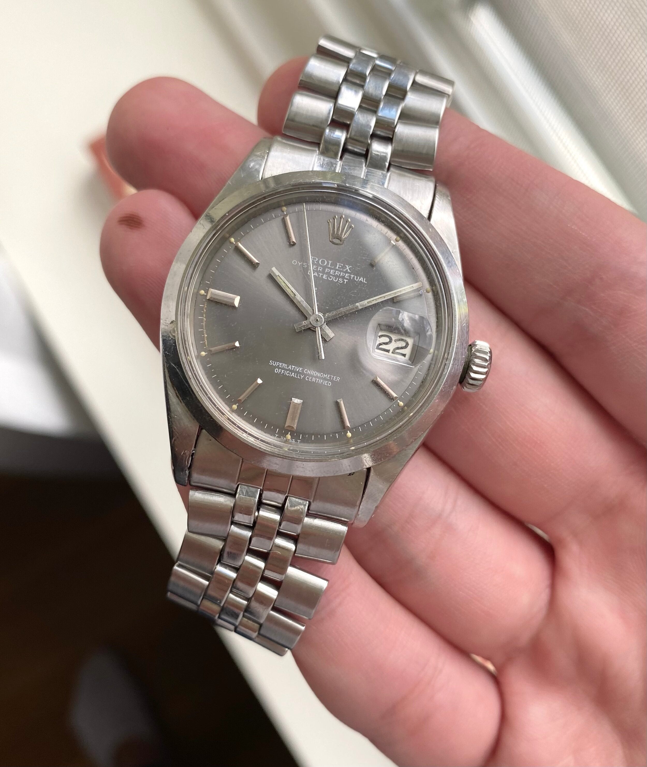 Rolex Datejust ref. 1600 — Grey Dial