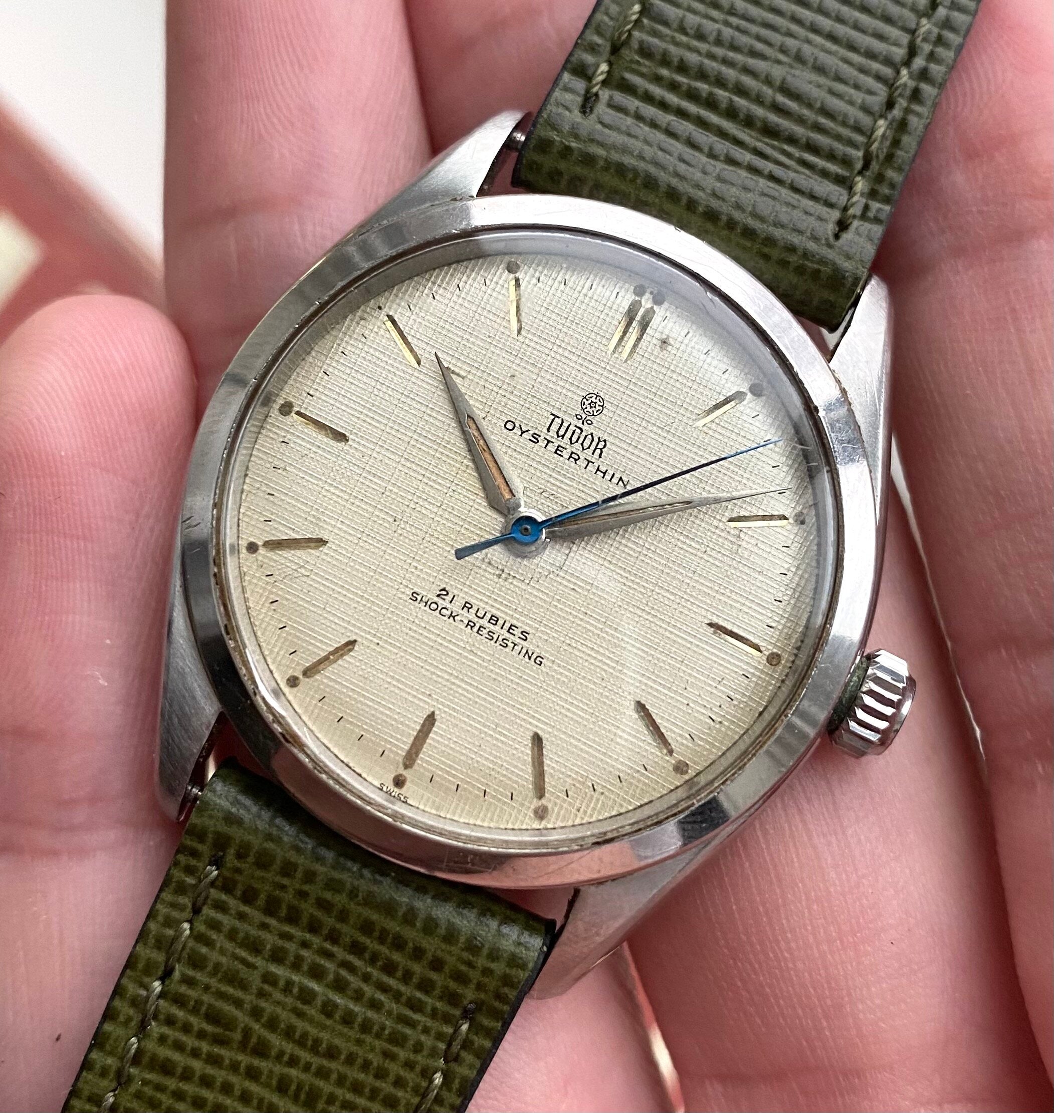 Tudor Oysterthin — Linen Rose Dial