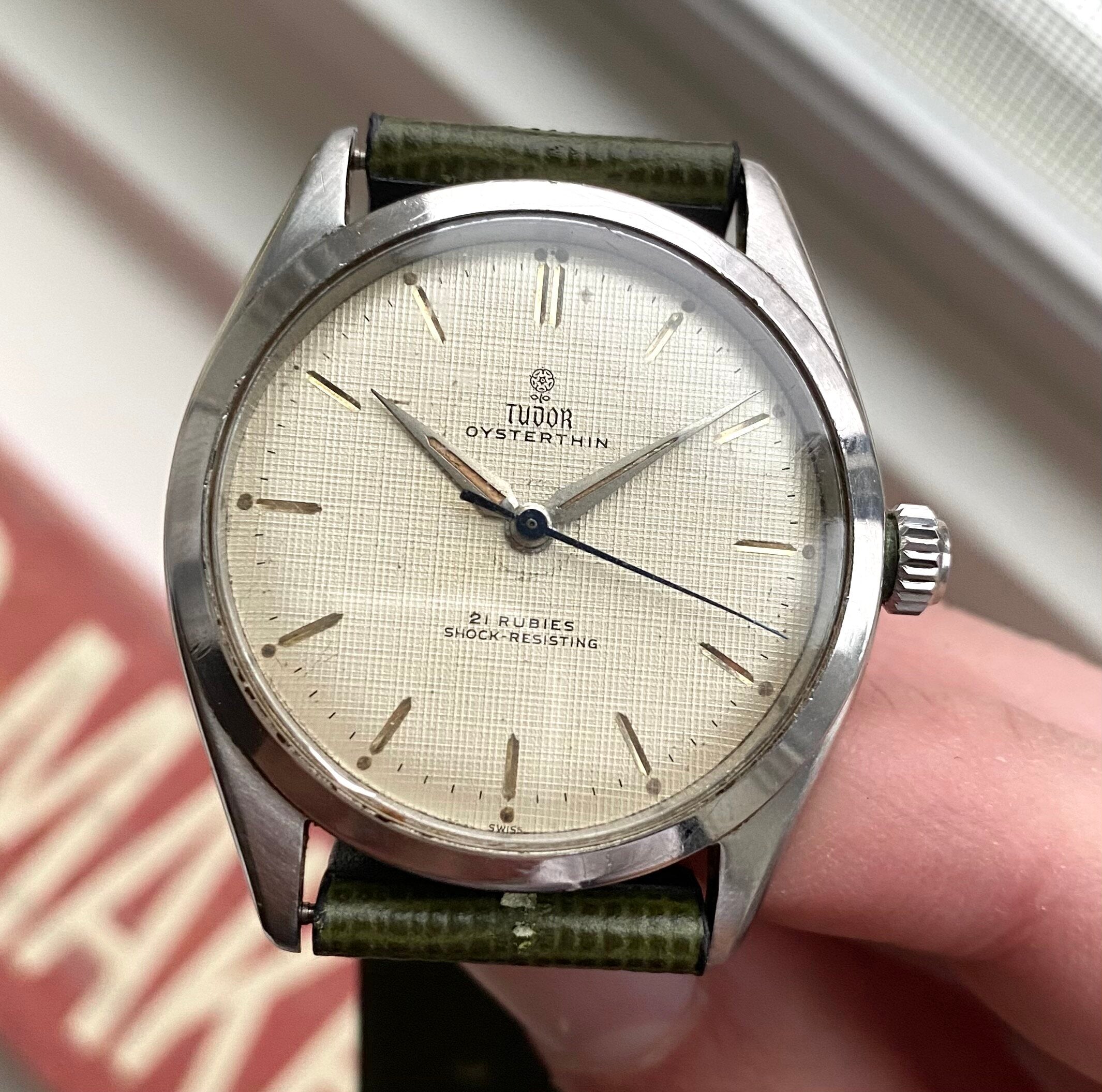 Tudor Oysterthin — Linen Rose Dial