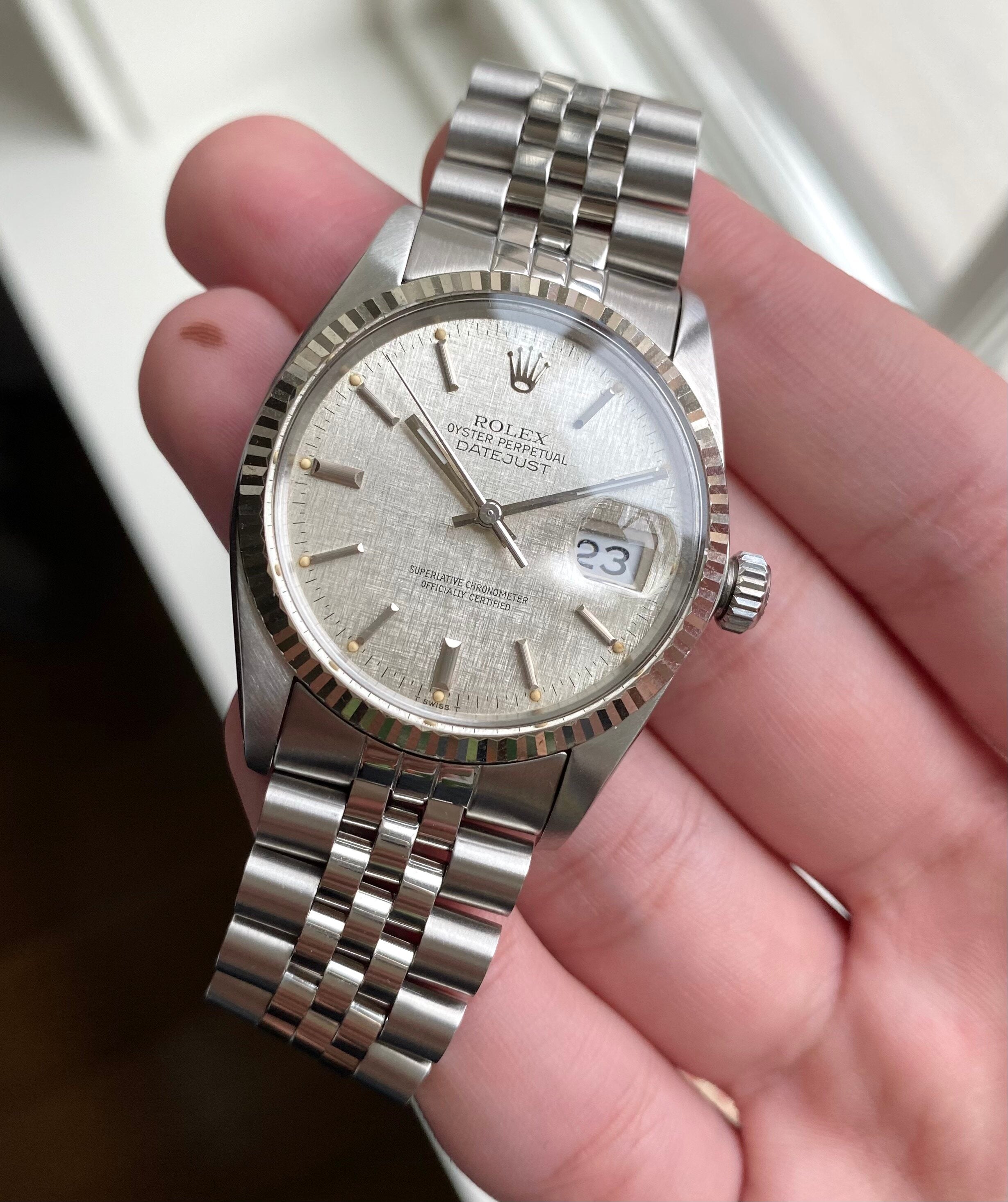 Rolex Datejust ref. 16014 — Linen Dial