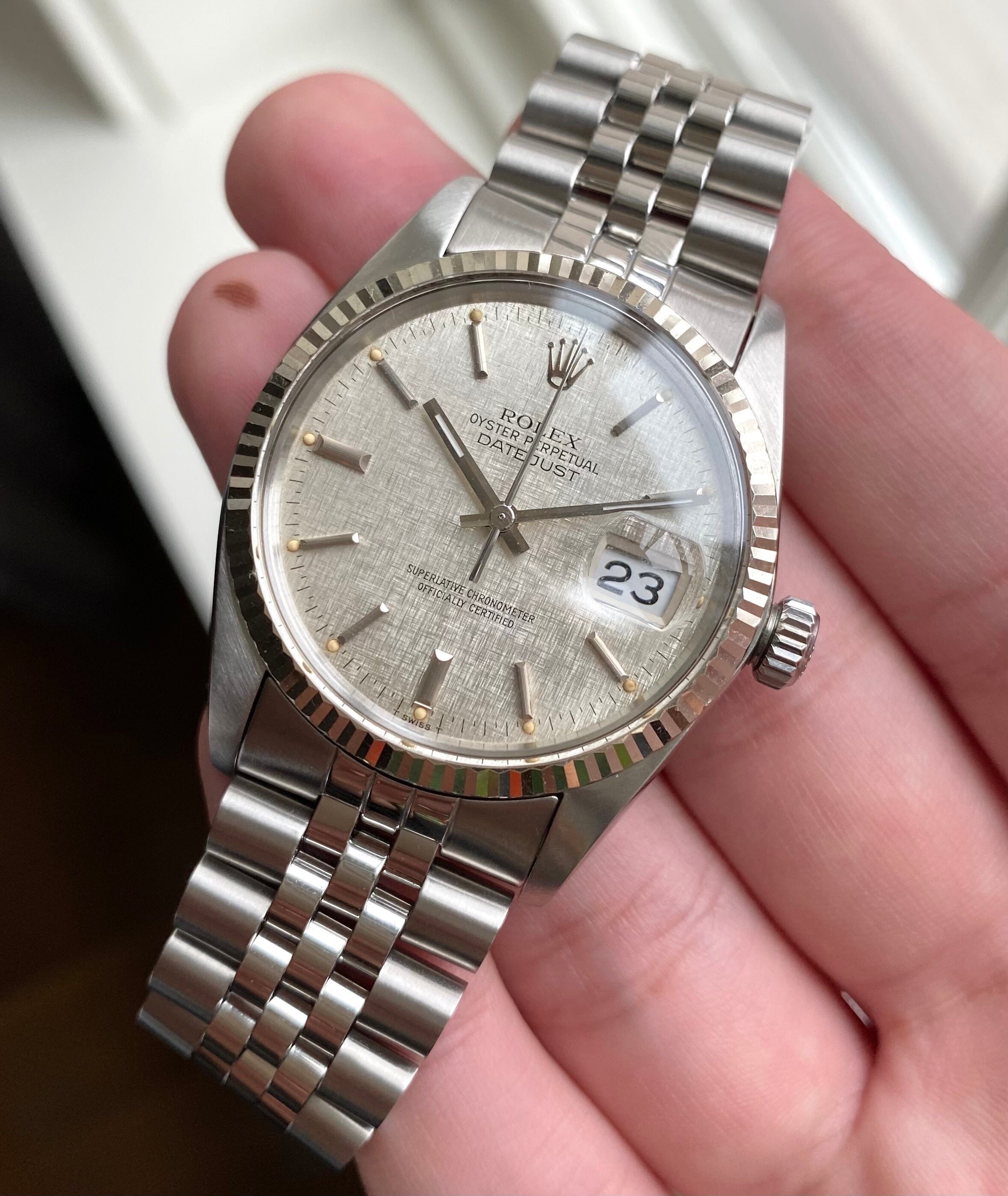 Rolex Datejust ref. 16014 — Linen Dial