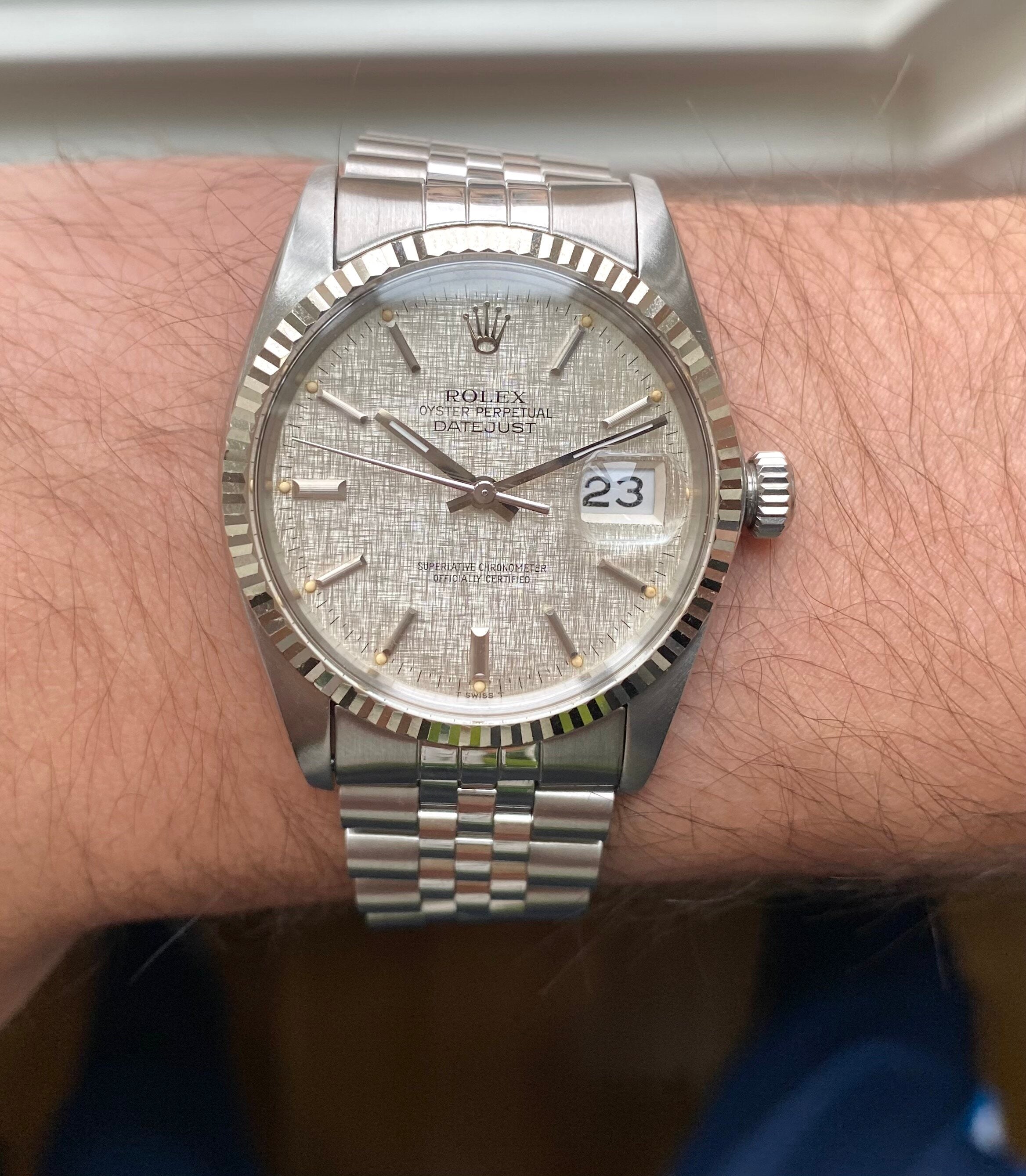 Rolex Datejust ref. 16014 — Linen Dial