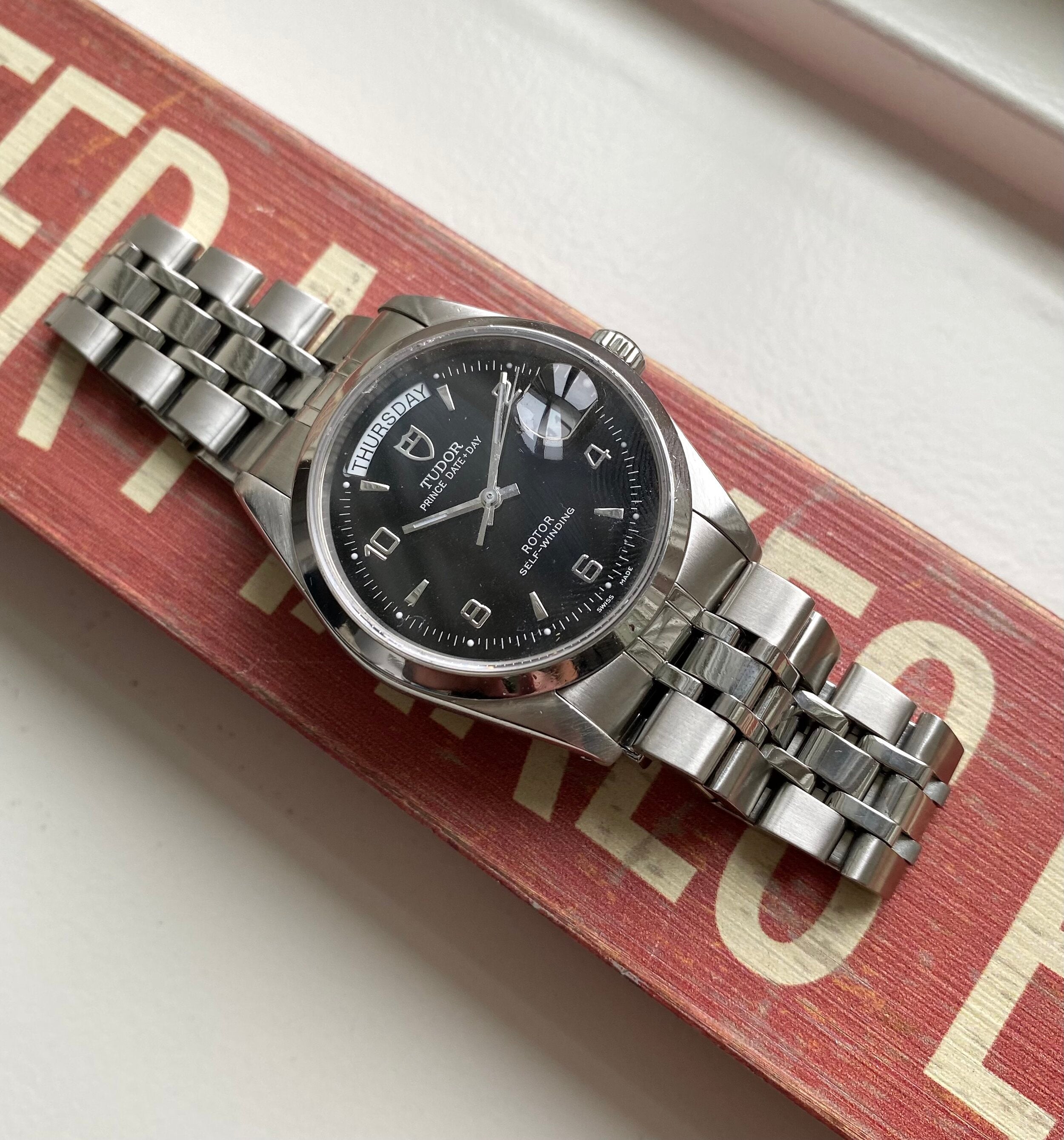 Tudor Oyster Prince Date-day — Glossy Black Dial