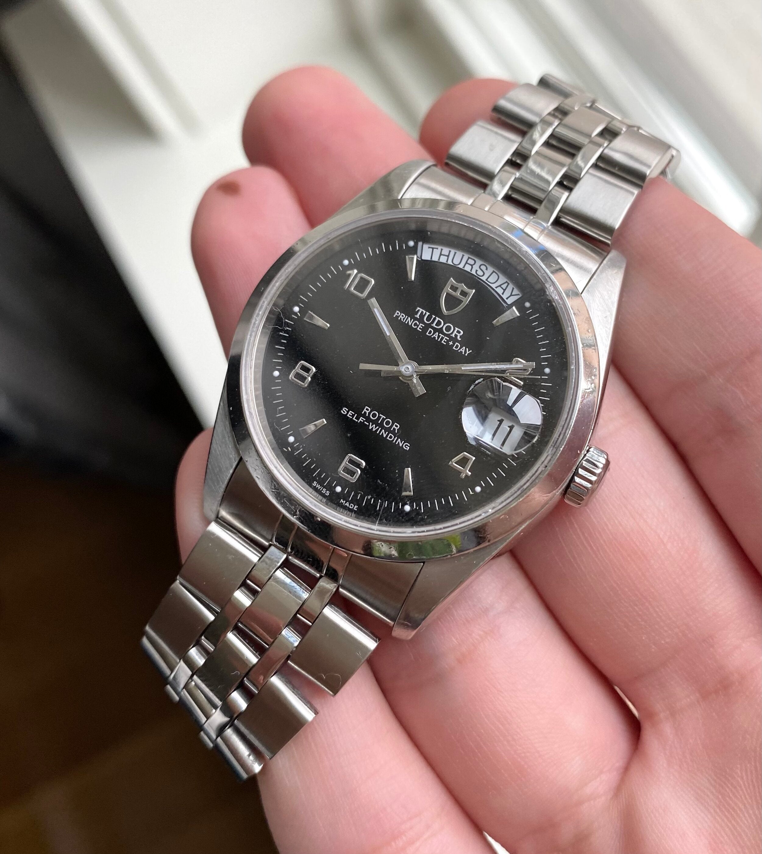 Tudor Oyster Prince Date-day — Glossy Black Dial