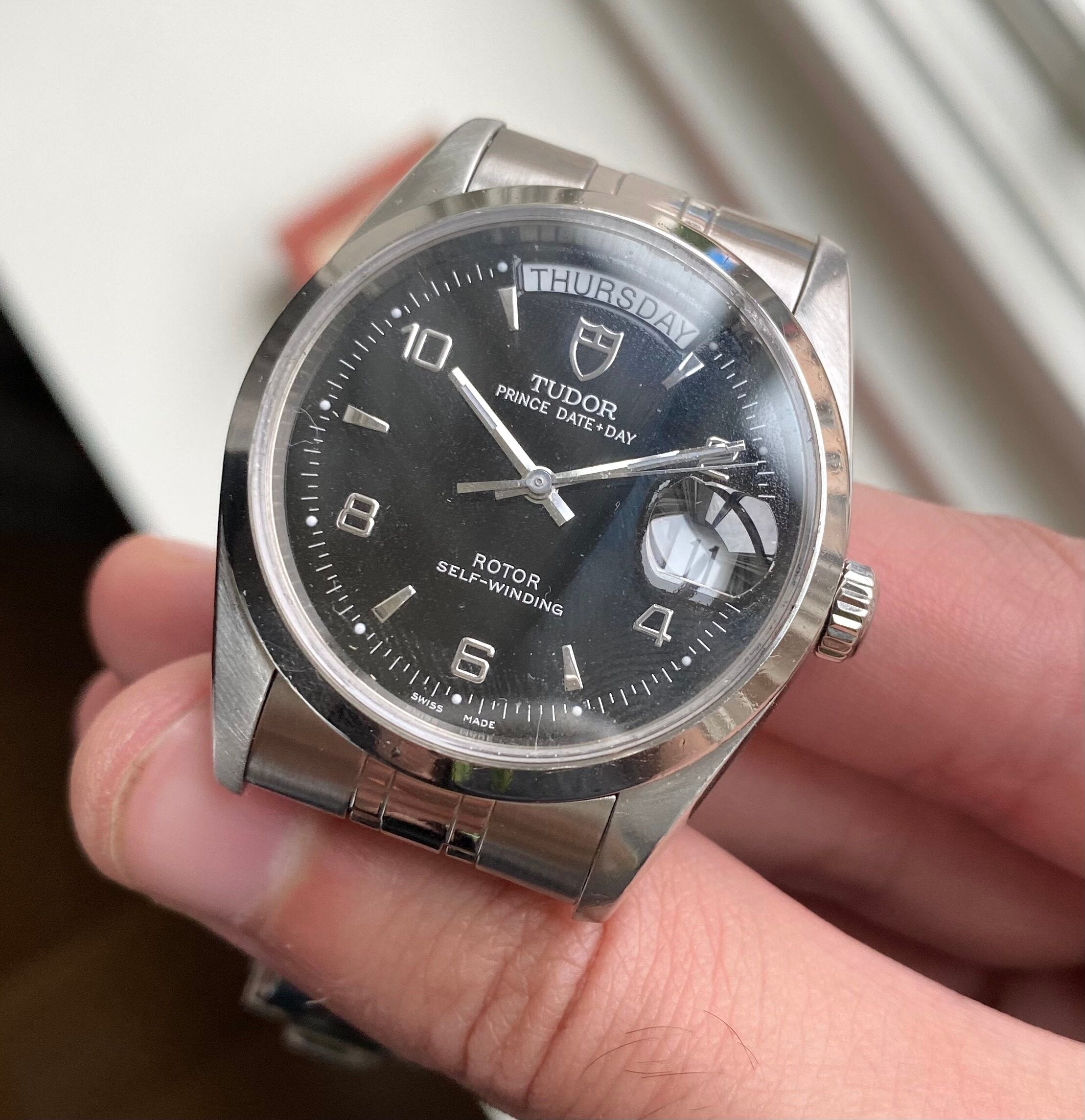 Tudor Oyster Prince Date-day — Glossy Black Dial