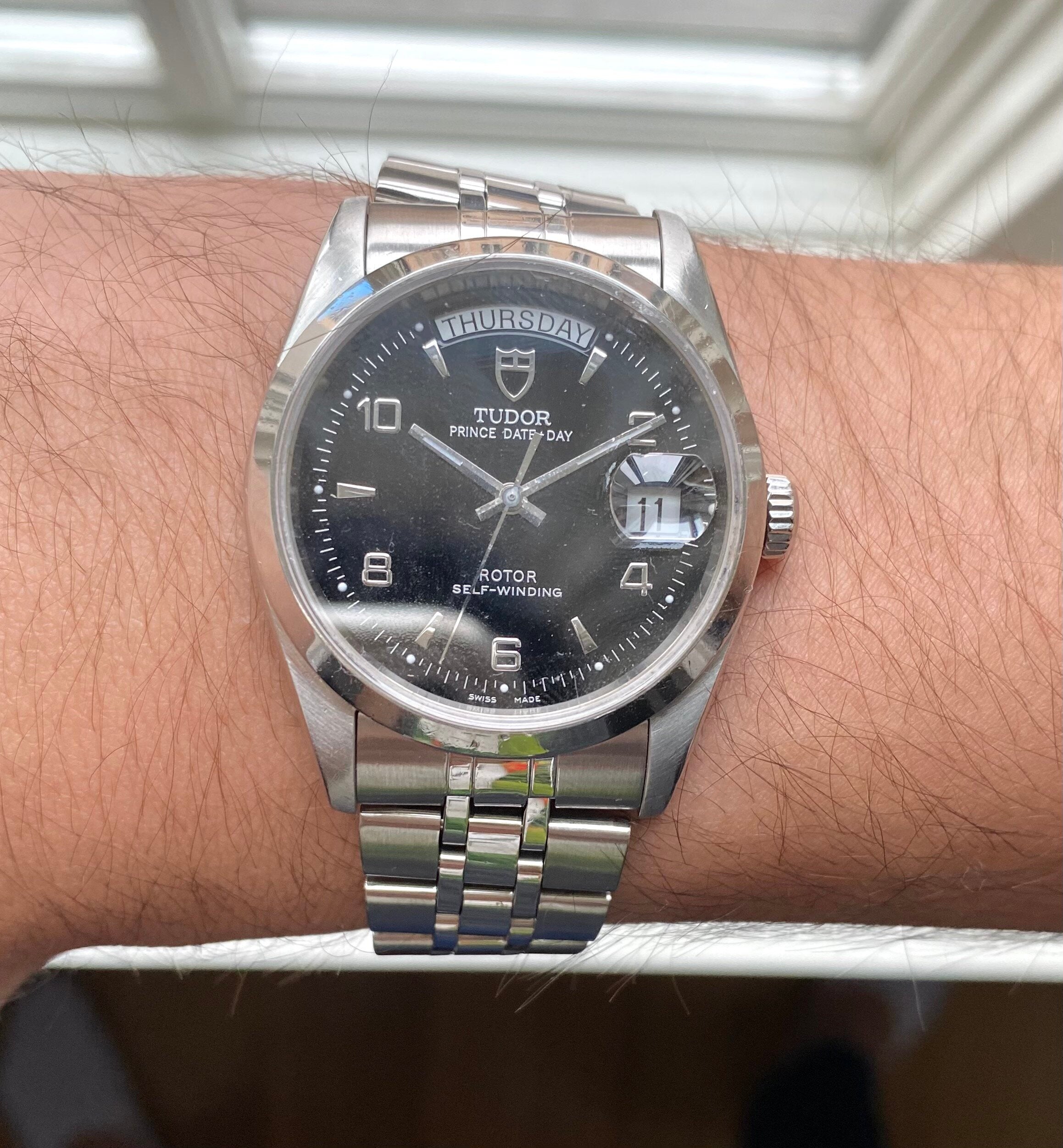 Tudor Oyster Prince Date-day — Glossy Black Dial