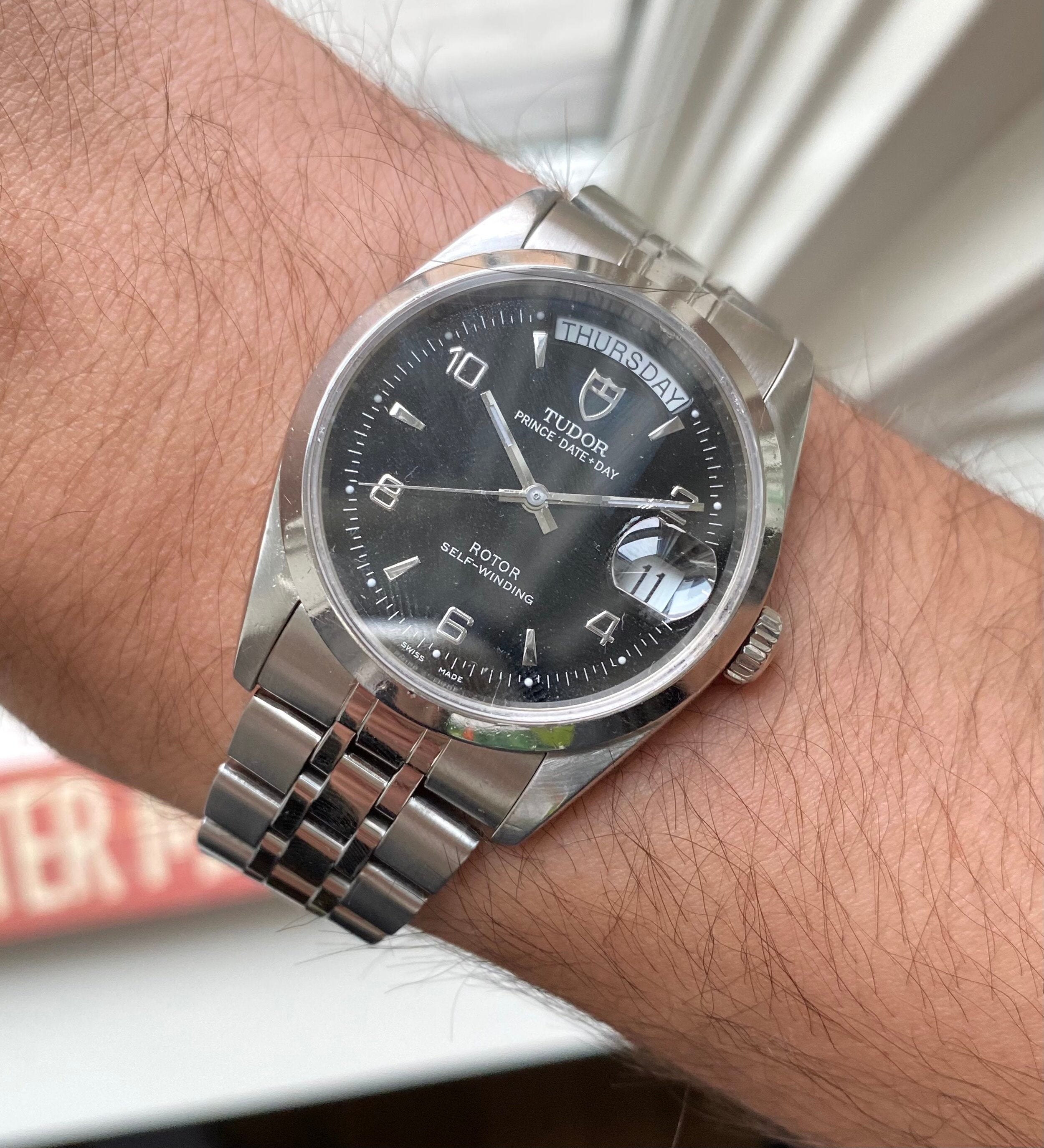 Tudor Oyster Prince Date-day — Glossy Black Dial