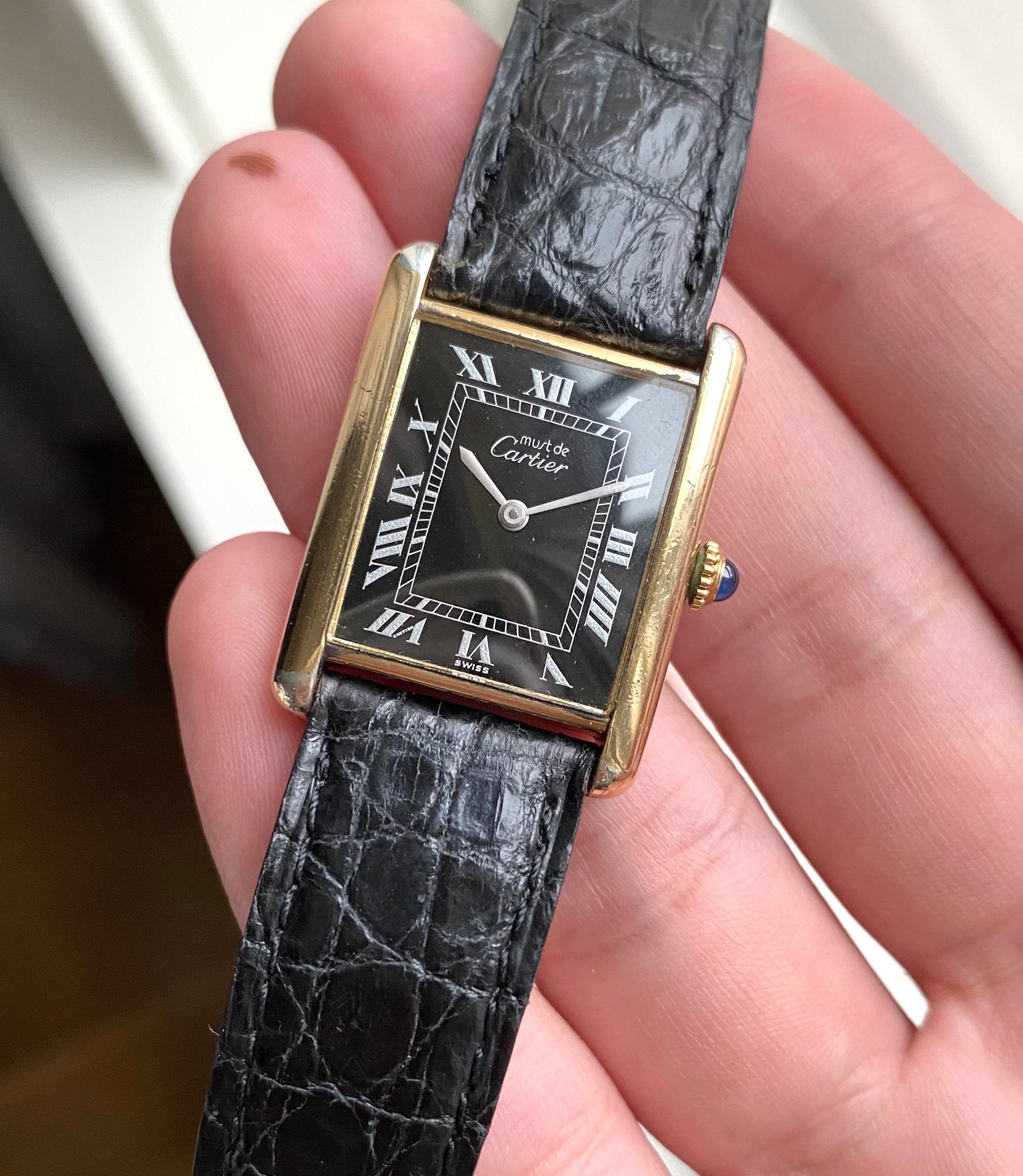 Cartier Tank — Black Roman Numeral Dial