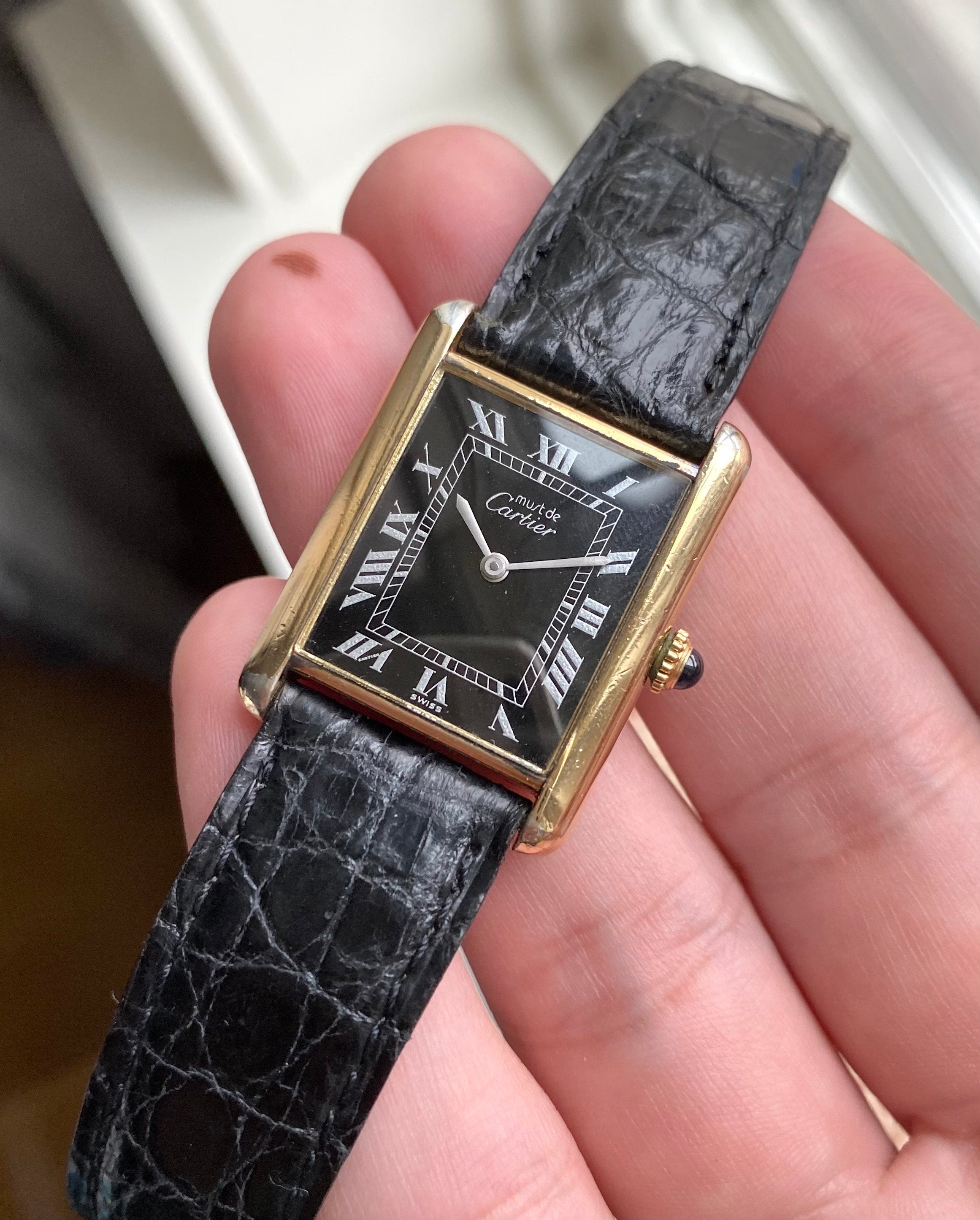 Cartier Tank — Black Roman Numeral Dial