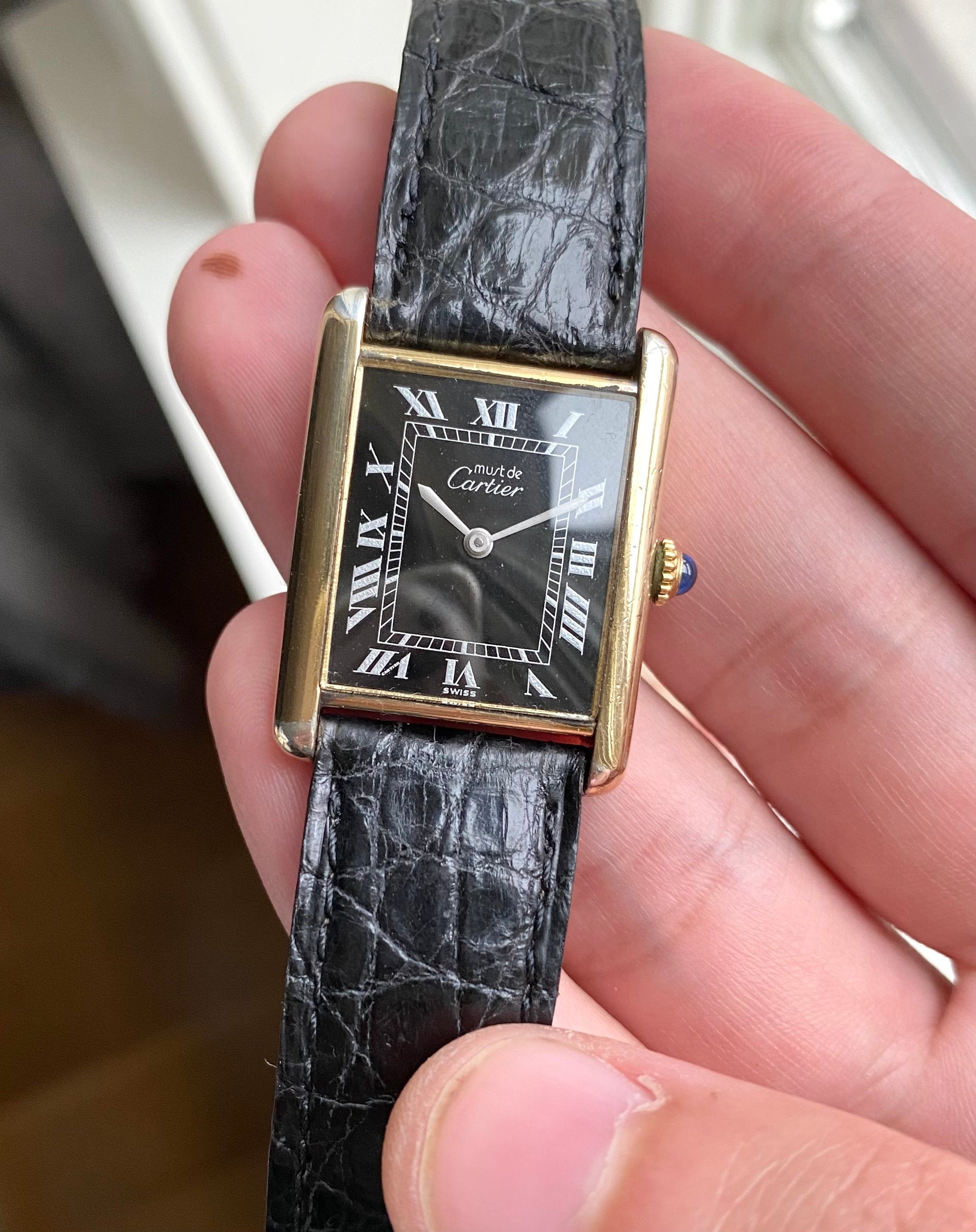 Cartier Tank — Black Roman Numeral Dial