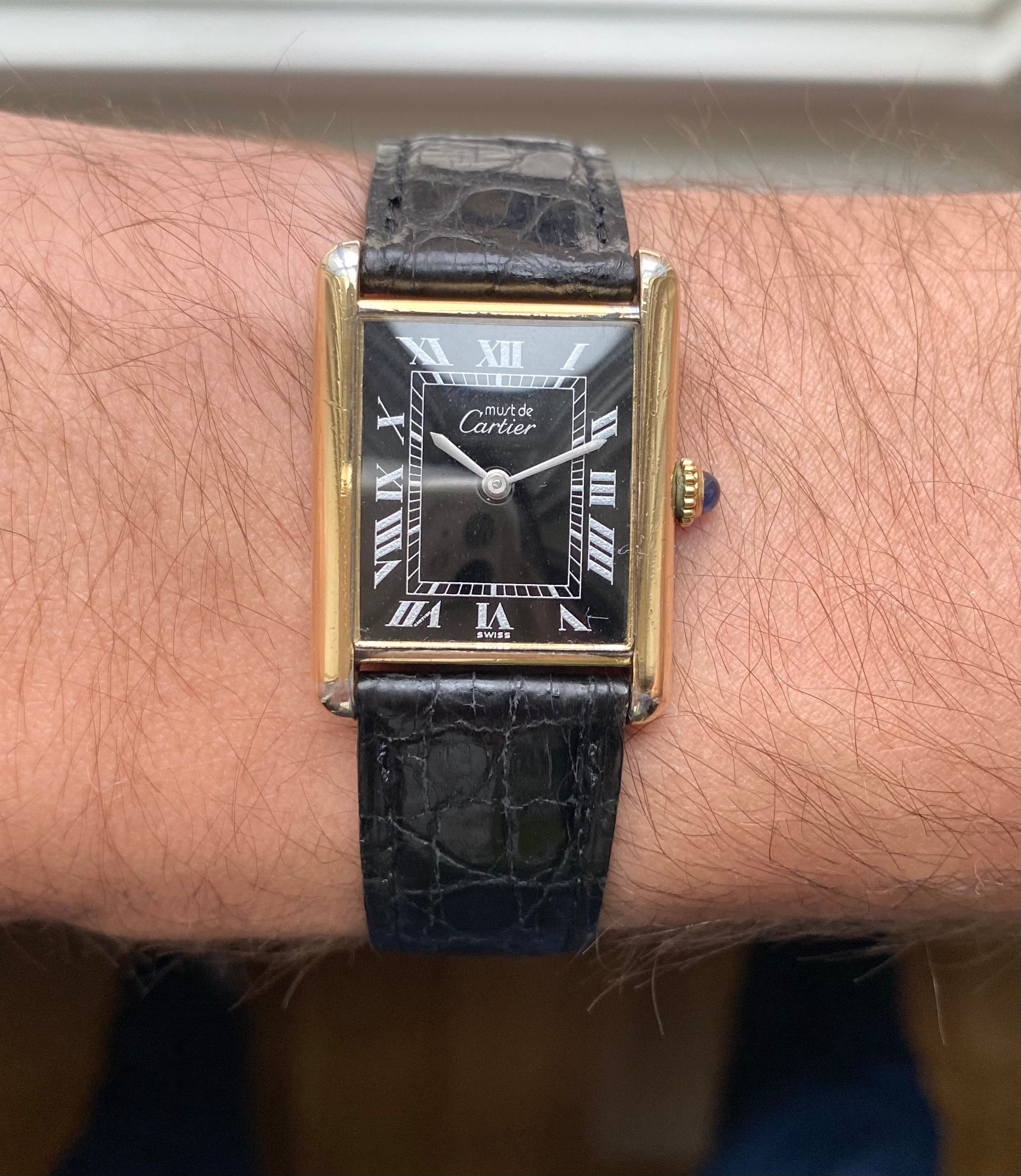 Cartier Tank — Black Roman Numeral Dial