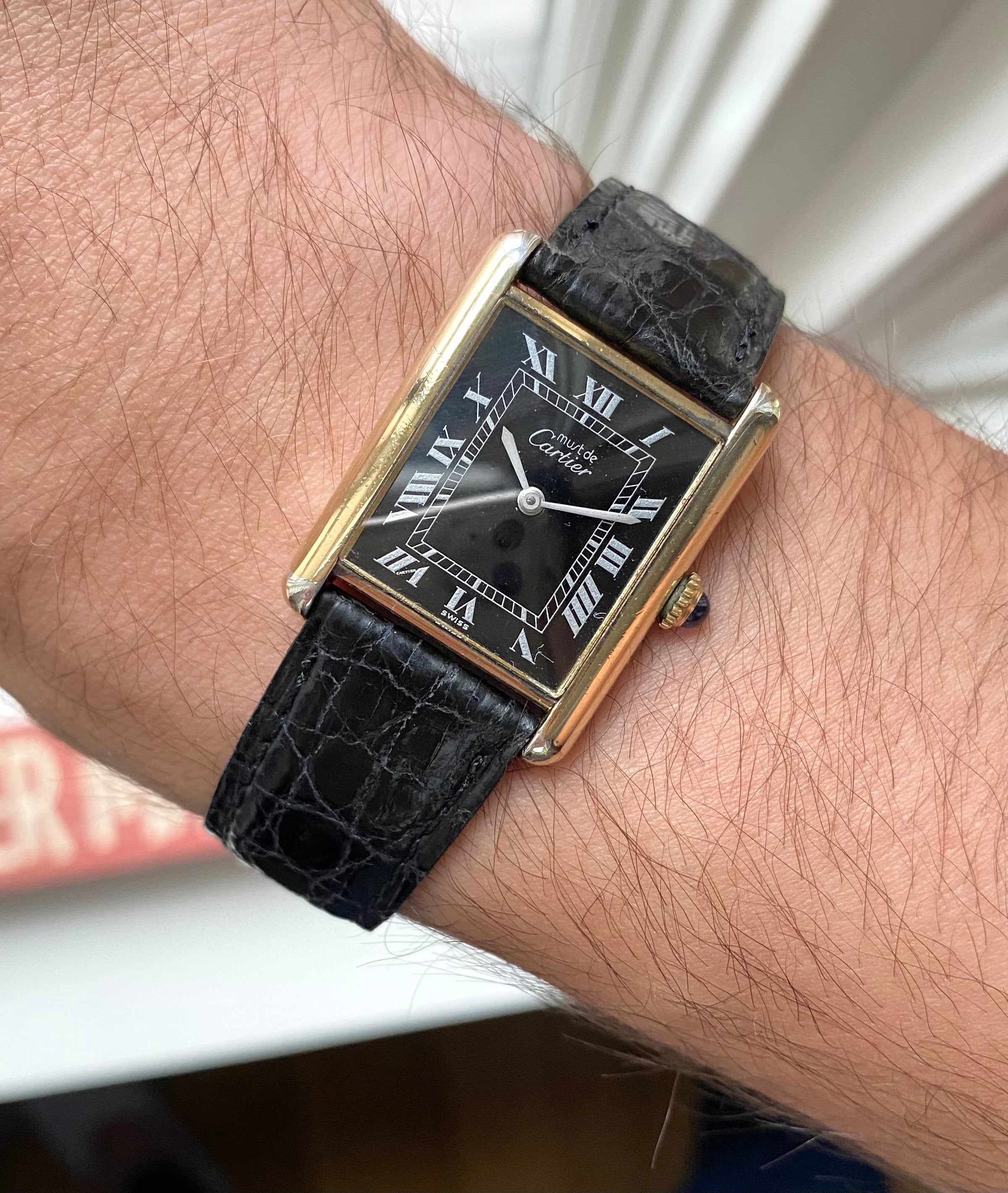 Cartier Tank — Black Roman Numeral Dial