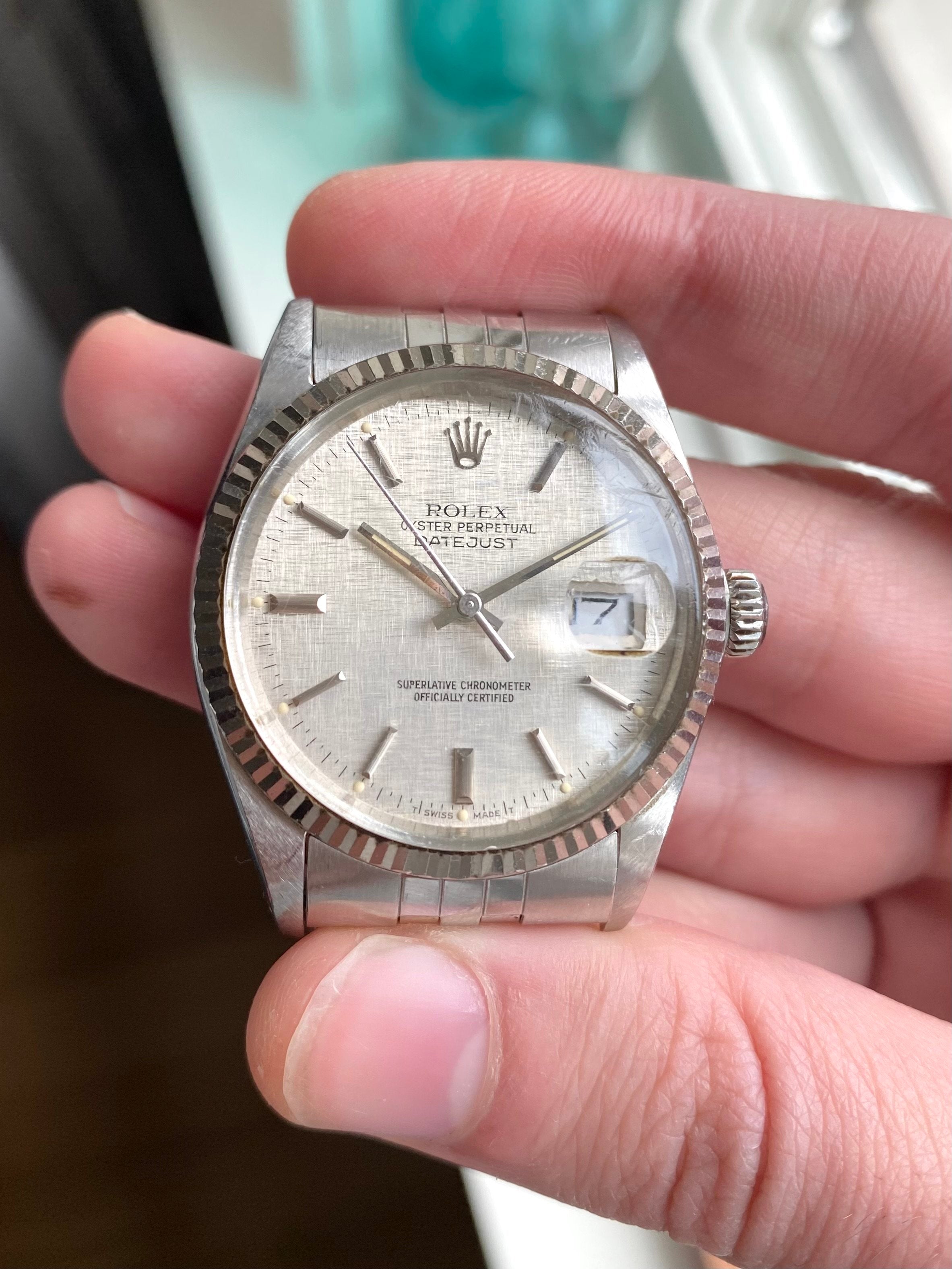 Rolex Datejust 16014 - Silver Linen