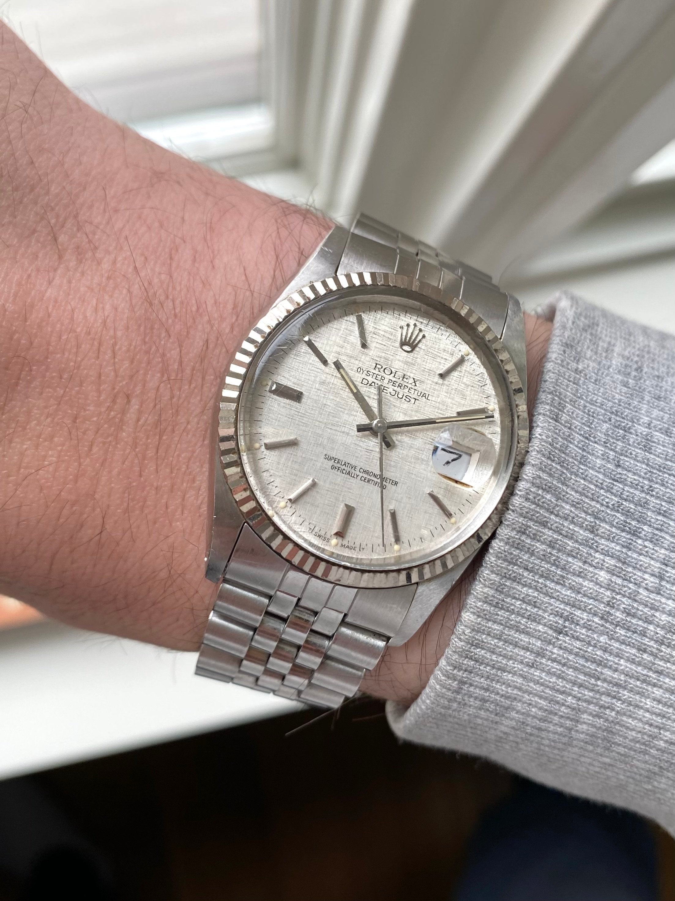 Rolex Datejust 16014 - Silver Linen