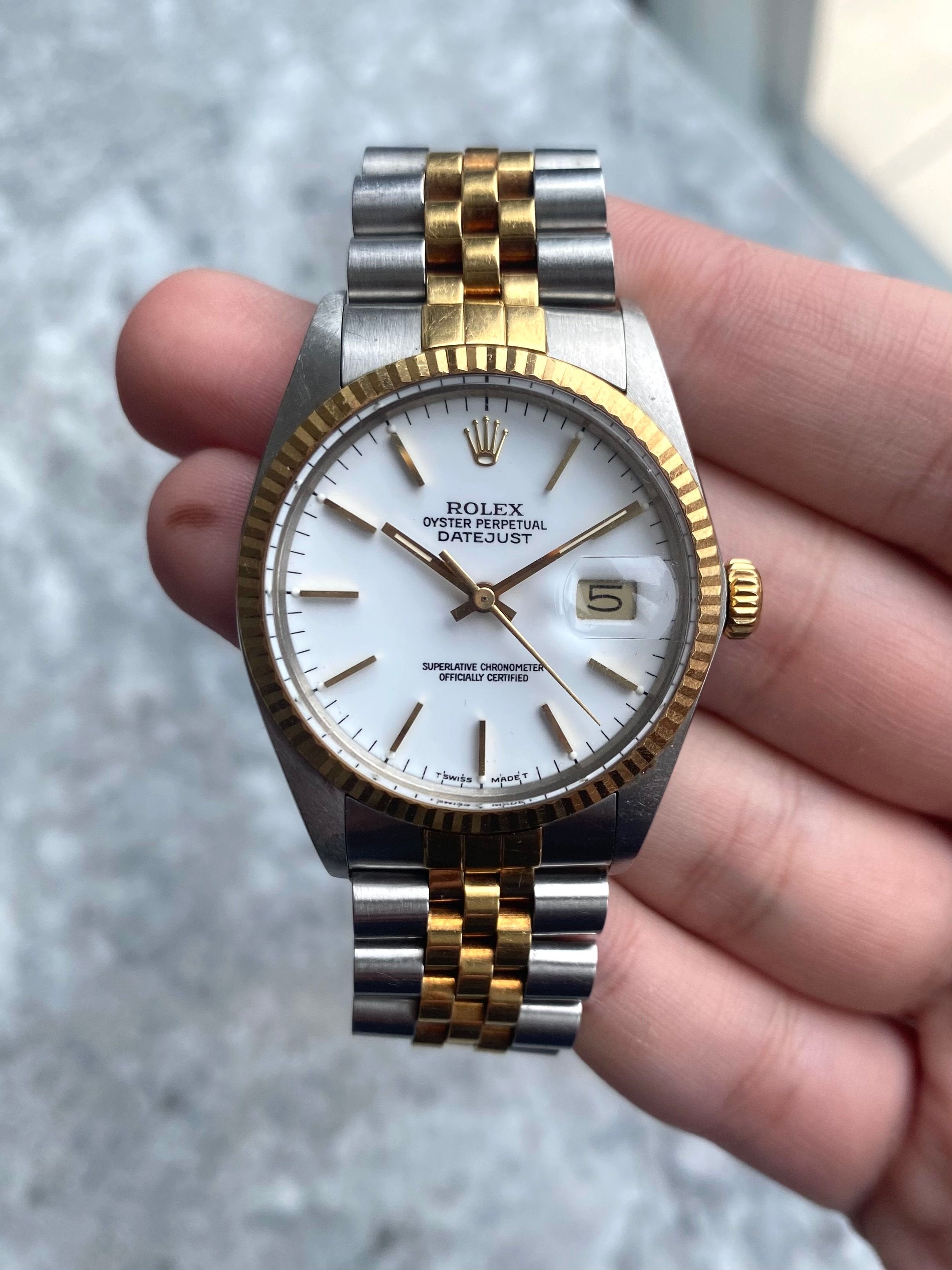 Rolex Datejust 16013 - Porcelain White Dial.