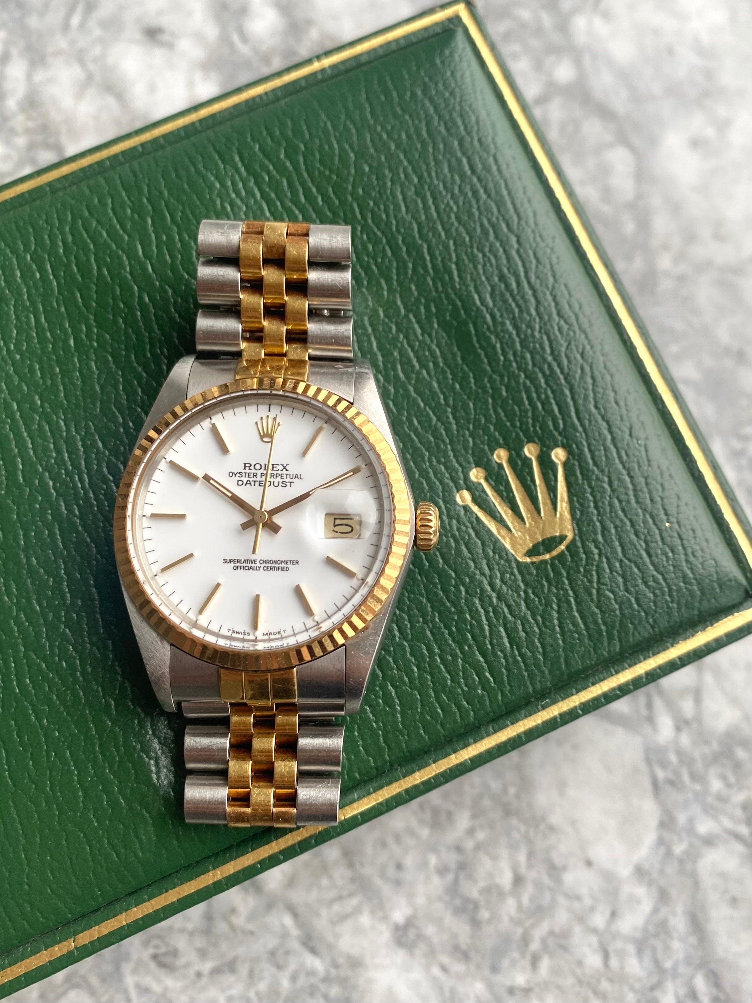 Rolex Datejust 16013 - Porcelain White Dial.