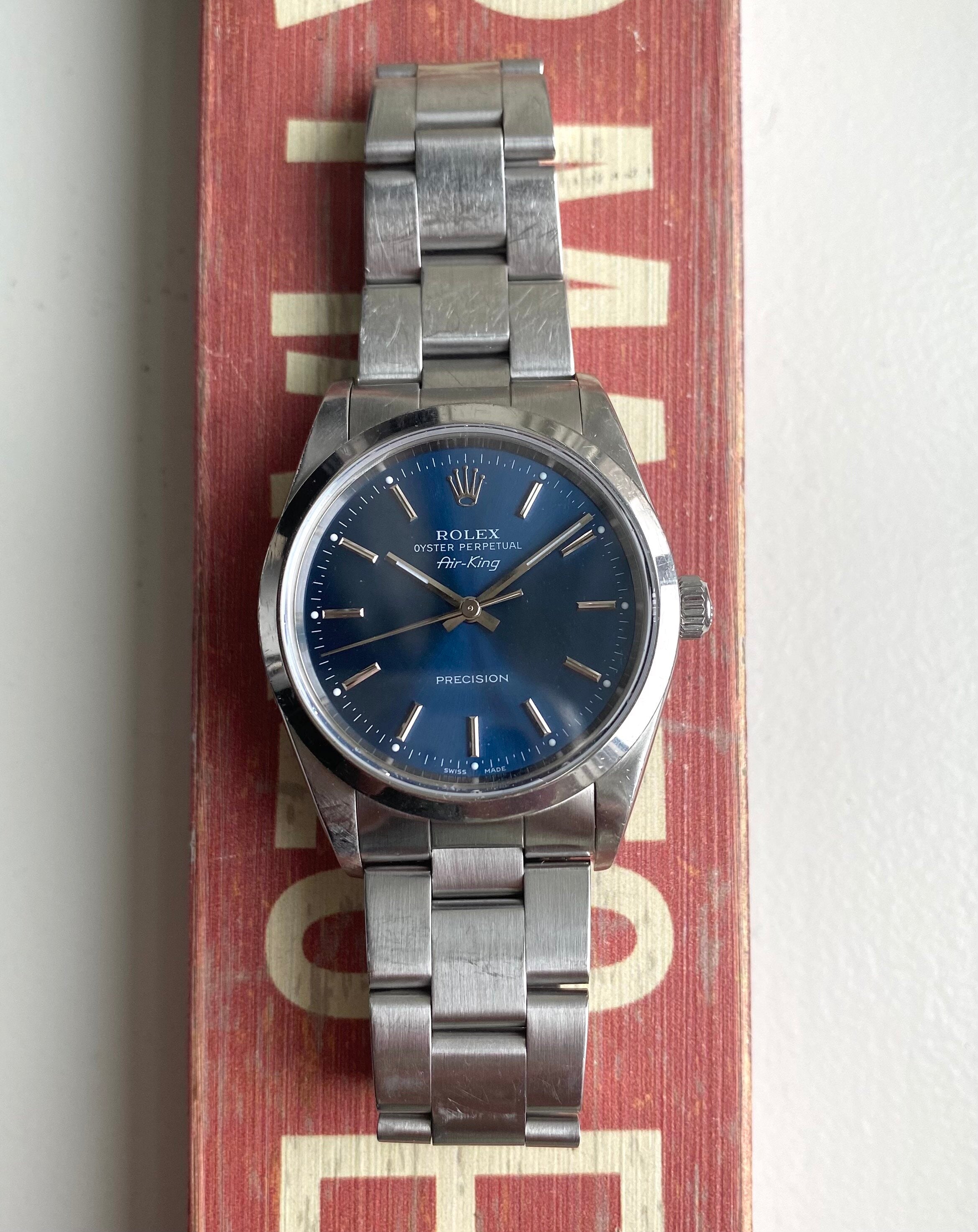 Rolex Air King ref. 14000 — Blue Dial with Papers