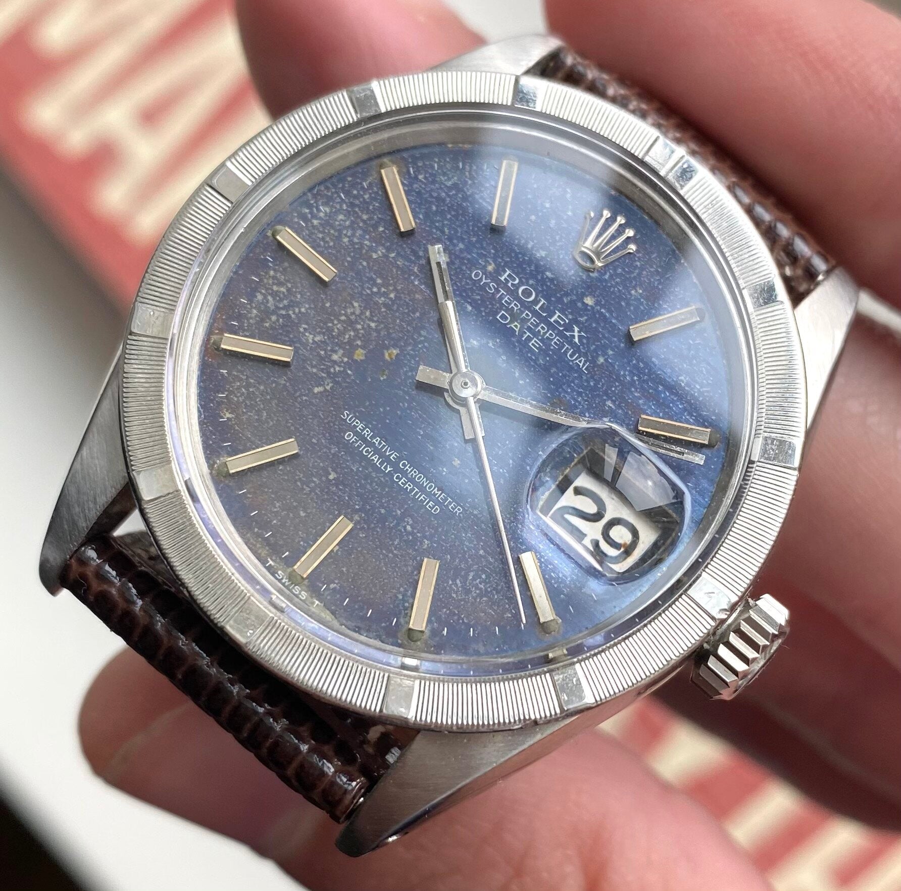 Rolex Oyster Perpetual Date ref. 1501 — Blue Mosaic Dial