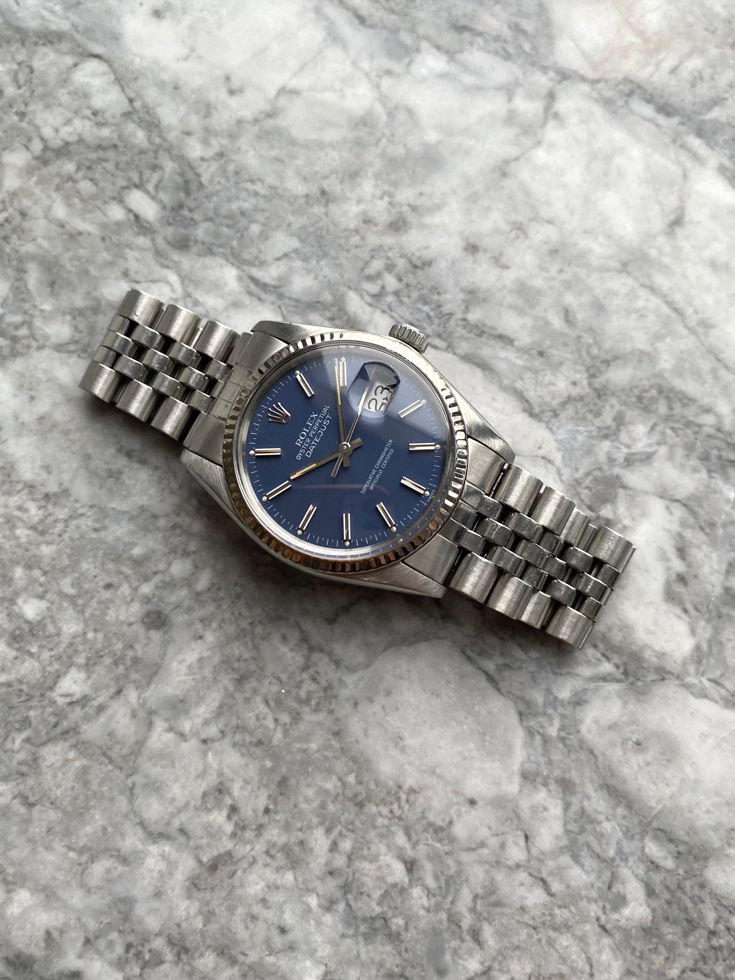 Rolex Datejust 16014 - Blue Dial w/ Papers.