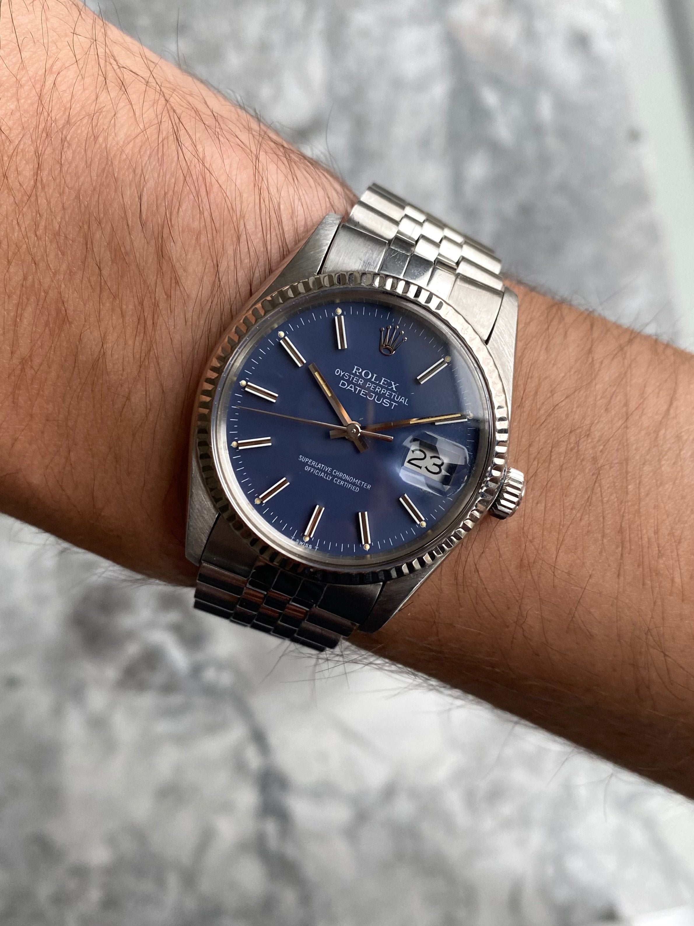 Rolex Datejust 16014 - Blue Dial w/ Papers.